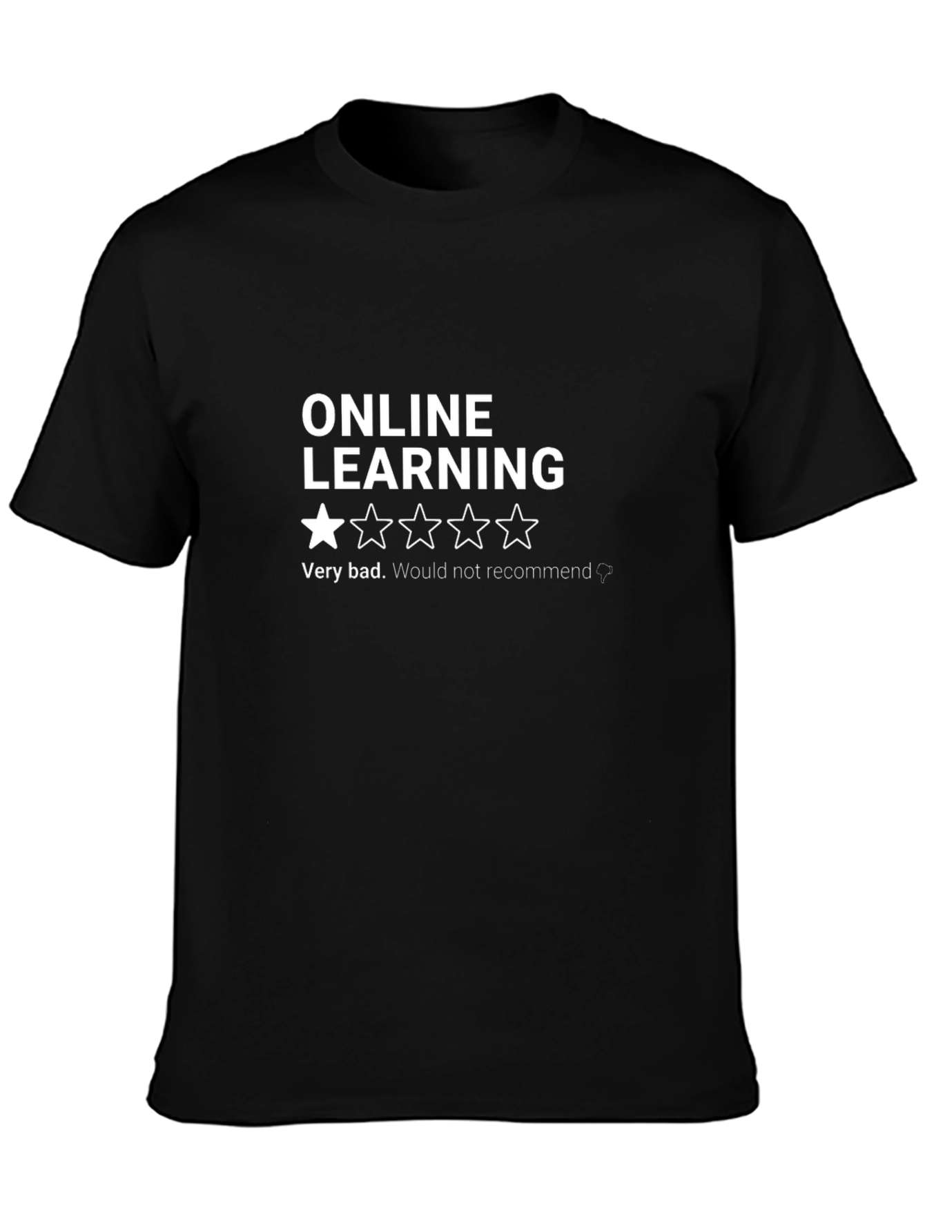 Black Online Learning Funny Graphic T-Shirt view 3