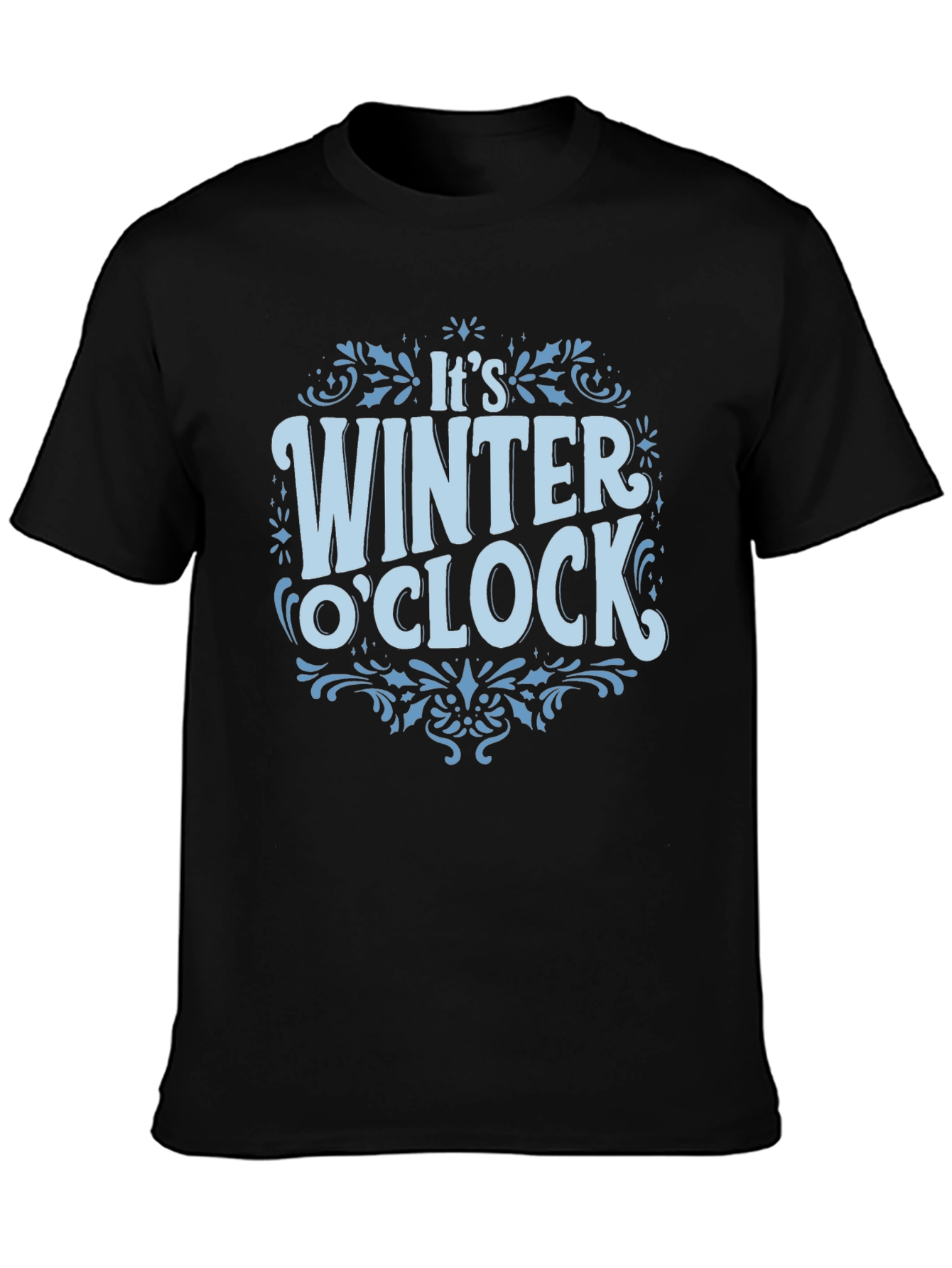 Winter O'Clock Black Graphic T-Shirt - 3