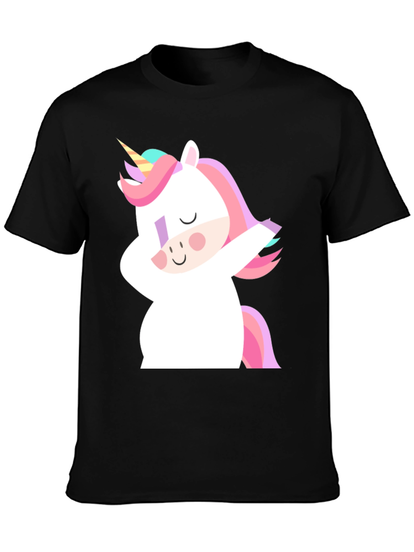 Black Unicorn Dab Black T-Shirt view 3