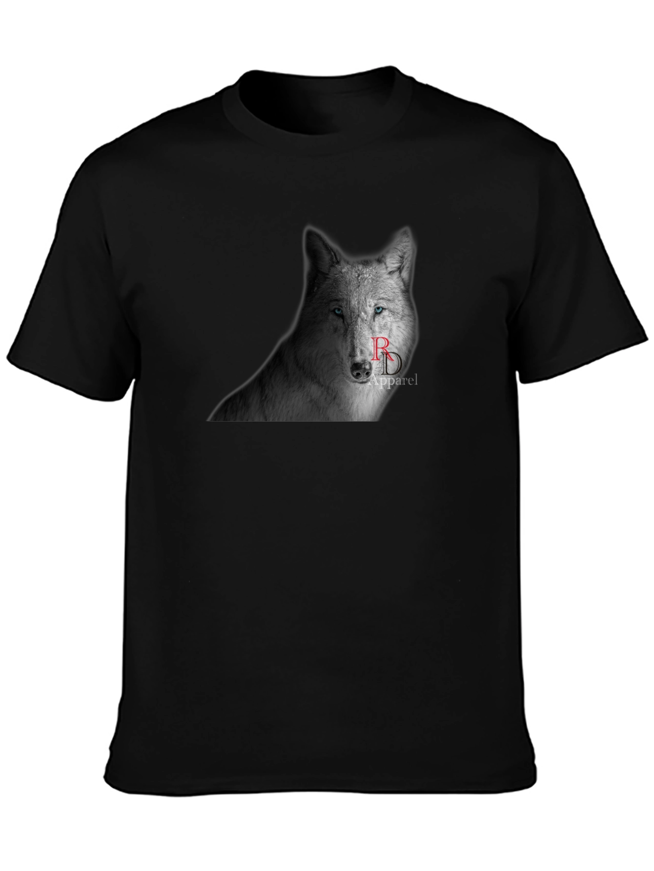 Black Wolf Graphic T-Shirt - Black Crew Neck Tee view 3