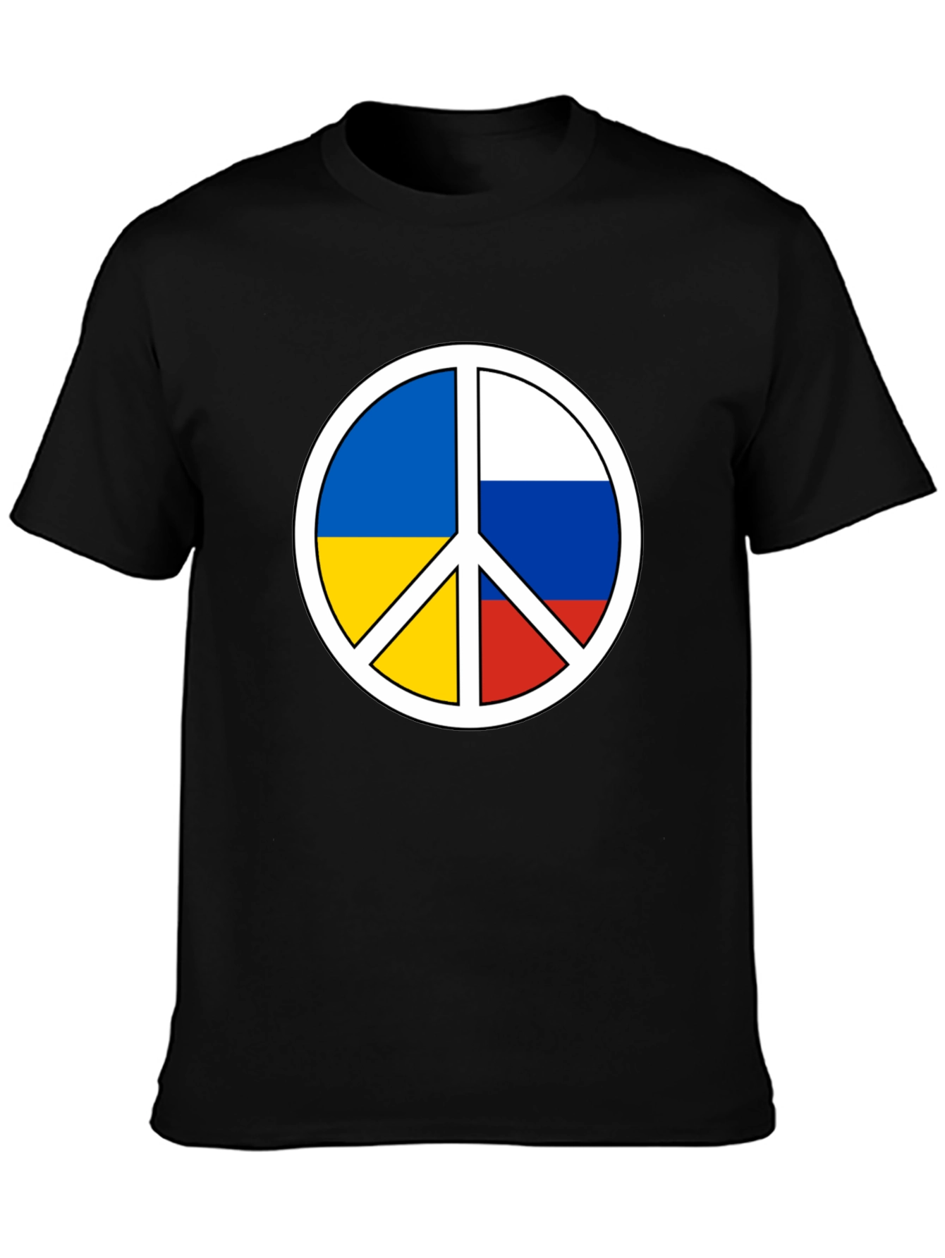 Black Peace Ukraine Russia T-Shirt view 3