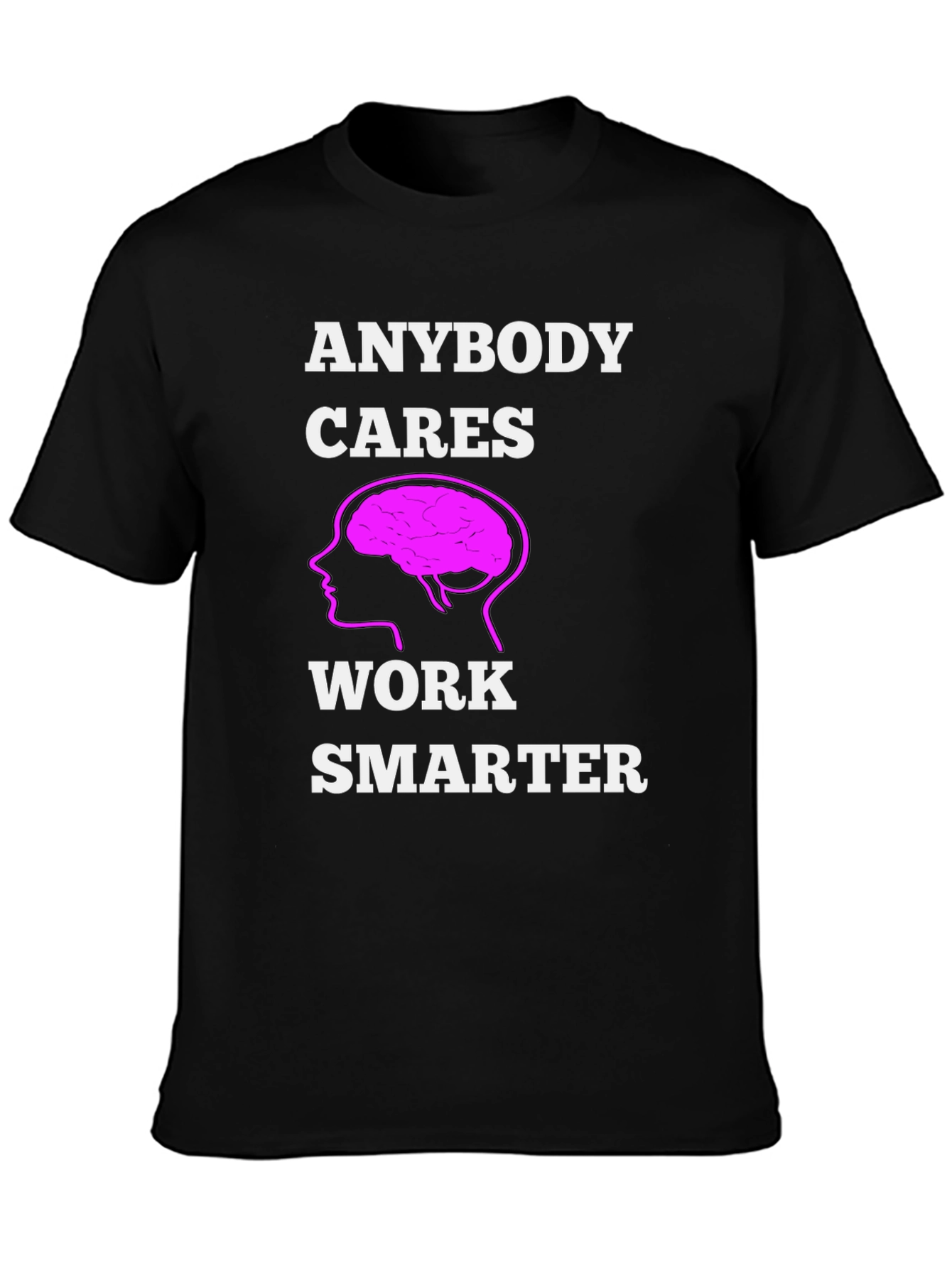 Black Work Smarter T-Shirt - Brain Graphic Tee view 3