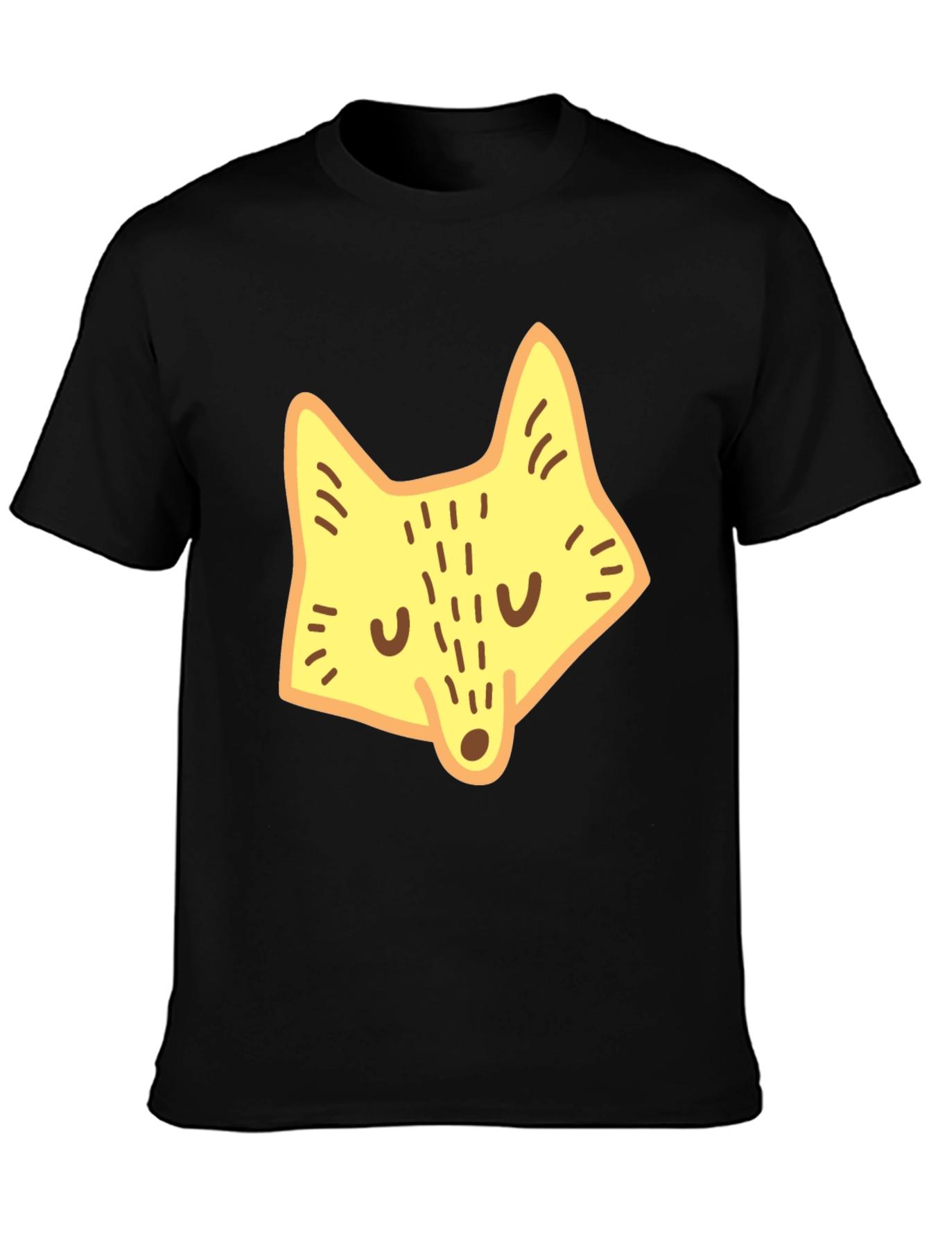 Black Fun Fox Graphic Tee - Black Cotton Blend view 3