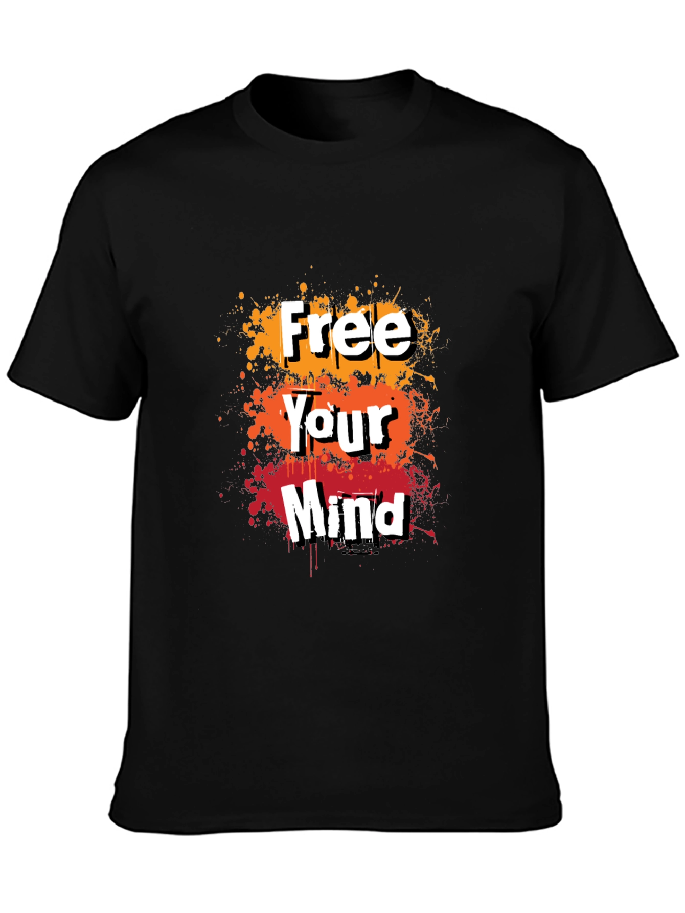 Black Free Your Mind Graphic Tee - Trendy Men's T-Shirt view 3