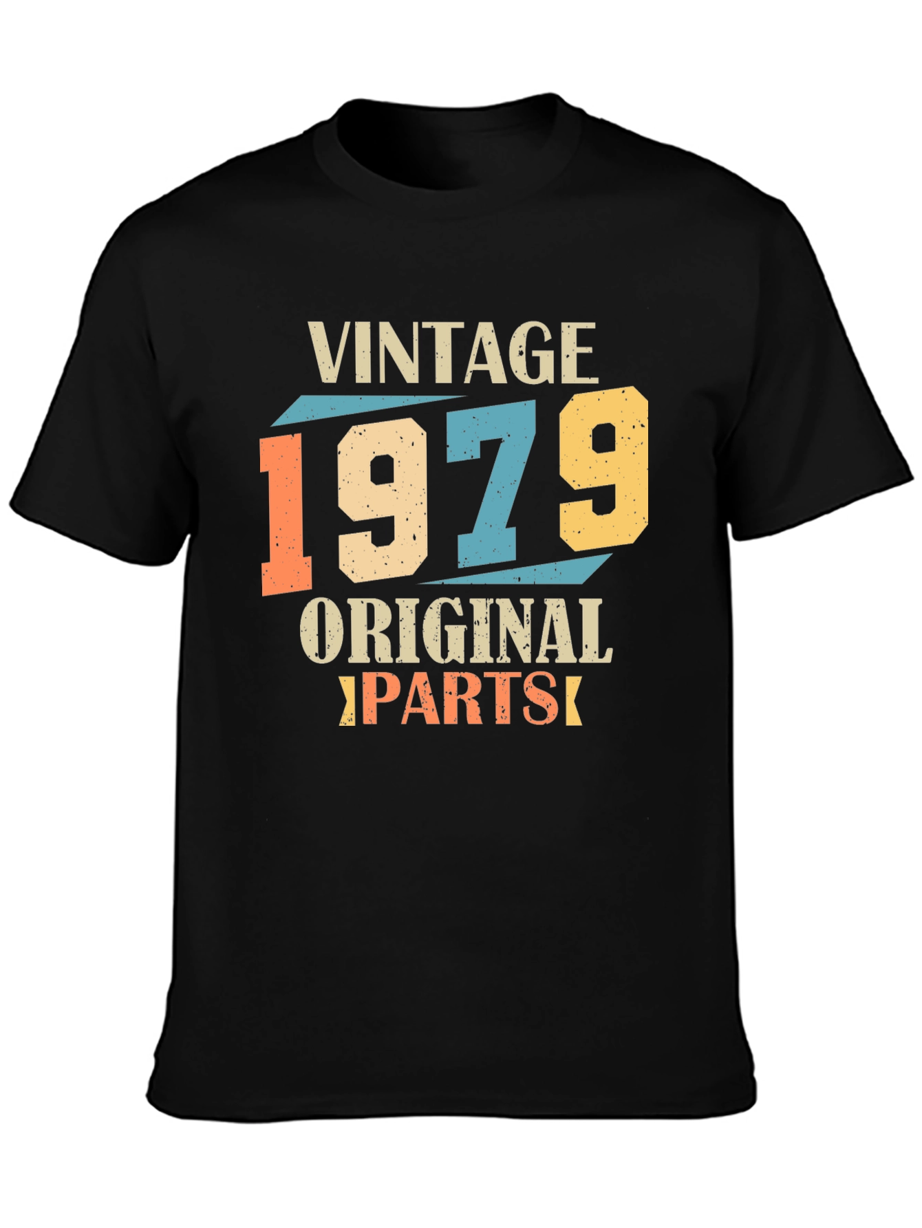 Black Vintage 1979 Original Parts Graphic T-Shirt view 3