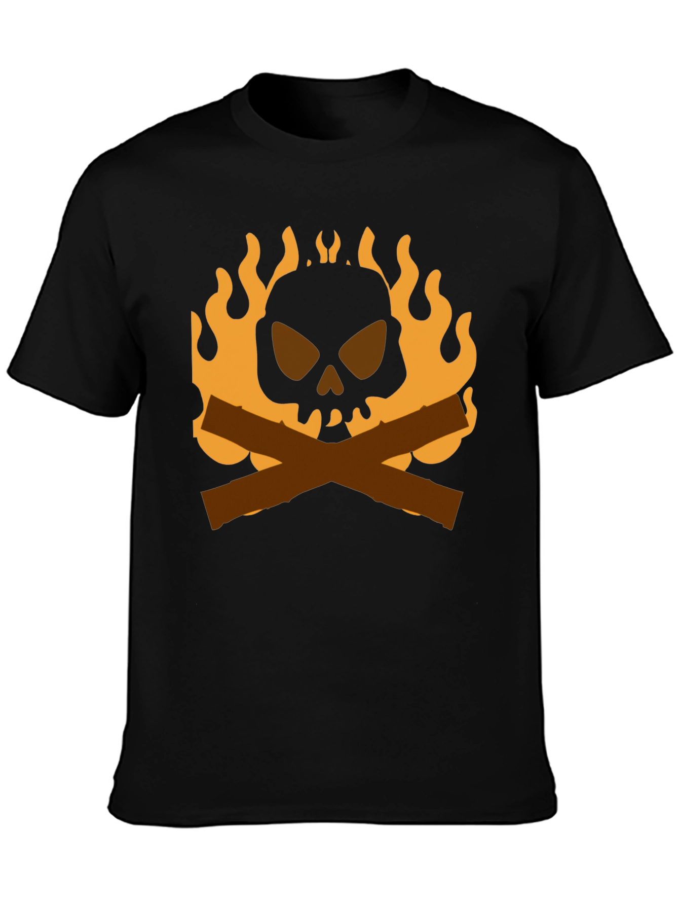 Black Skull & Crossbones Campfire T-Shirt view 3