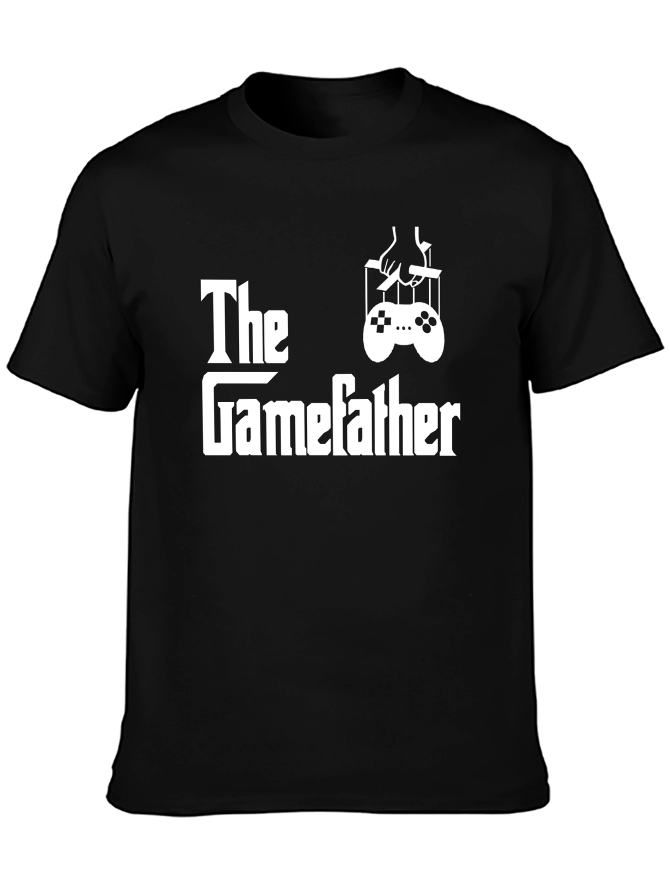 Black The Gamefather T-Shirt - Gamer Dad Novelty Tee view 3