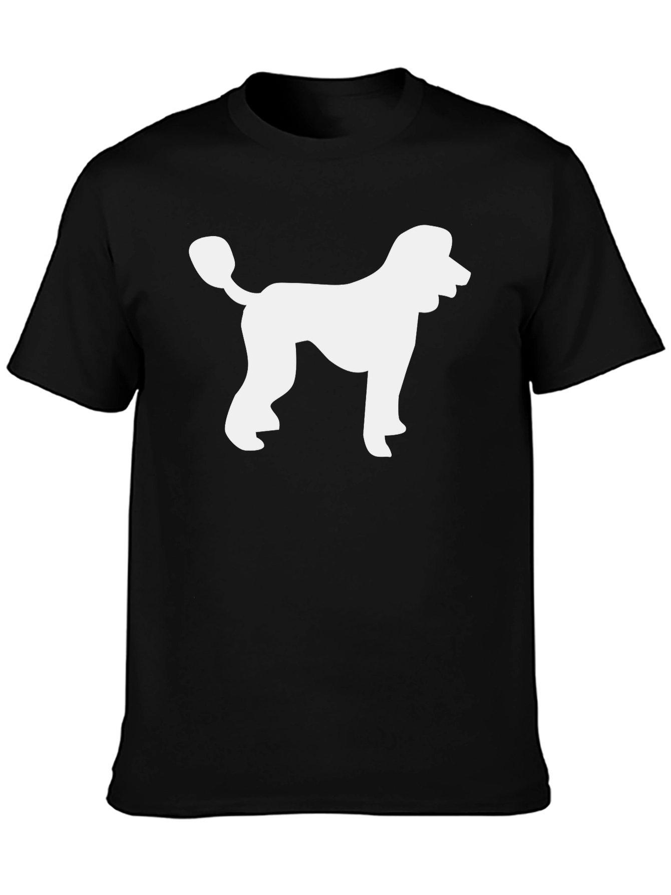 Black Poodle Silhouette Graphic Tee - Casual Black T-Shirt view 3