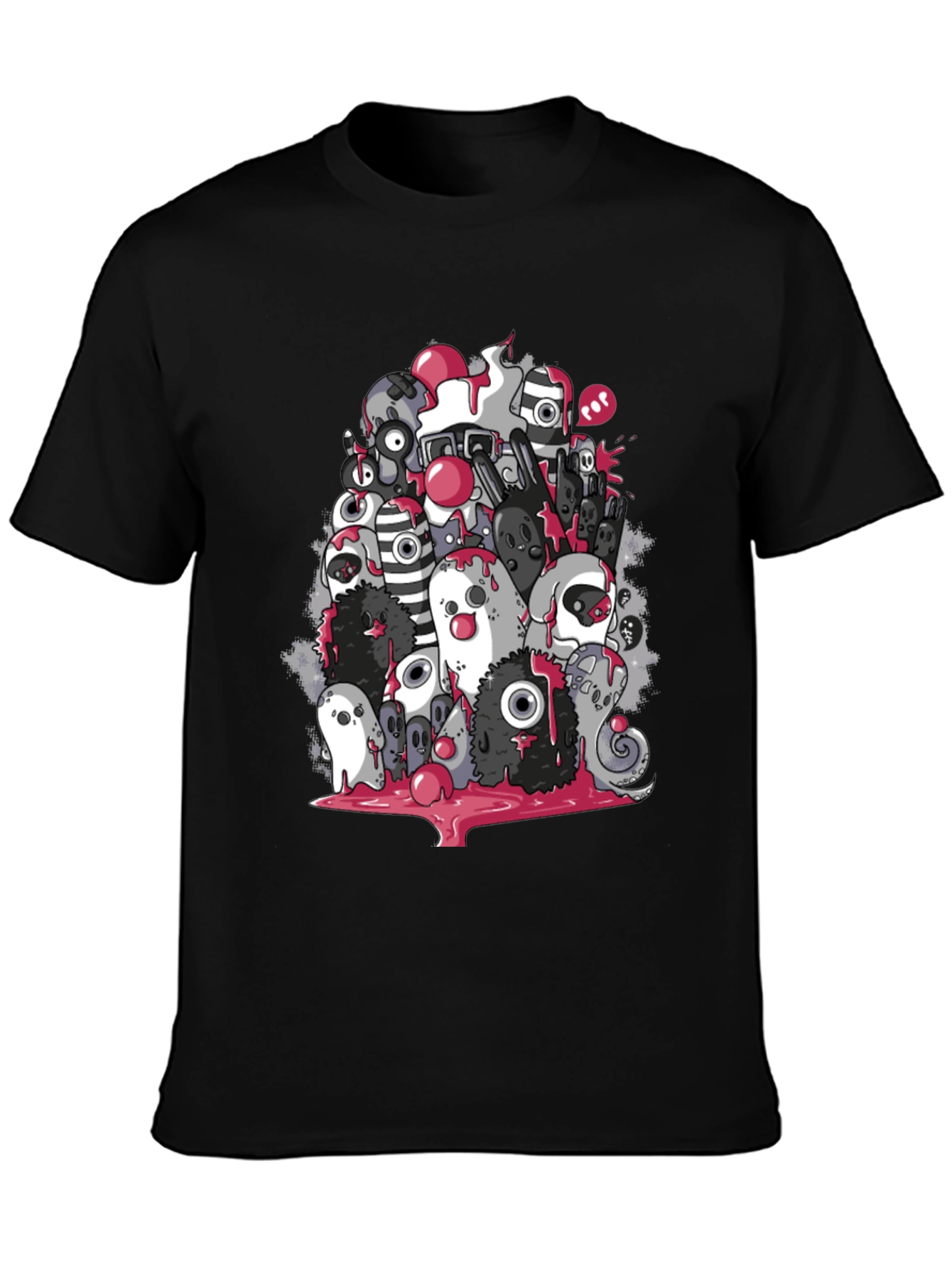 Black Monster Doodle Graphic T-Shirt view 3