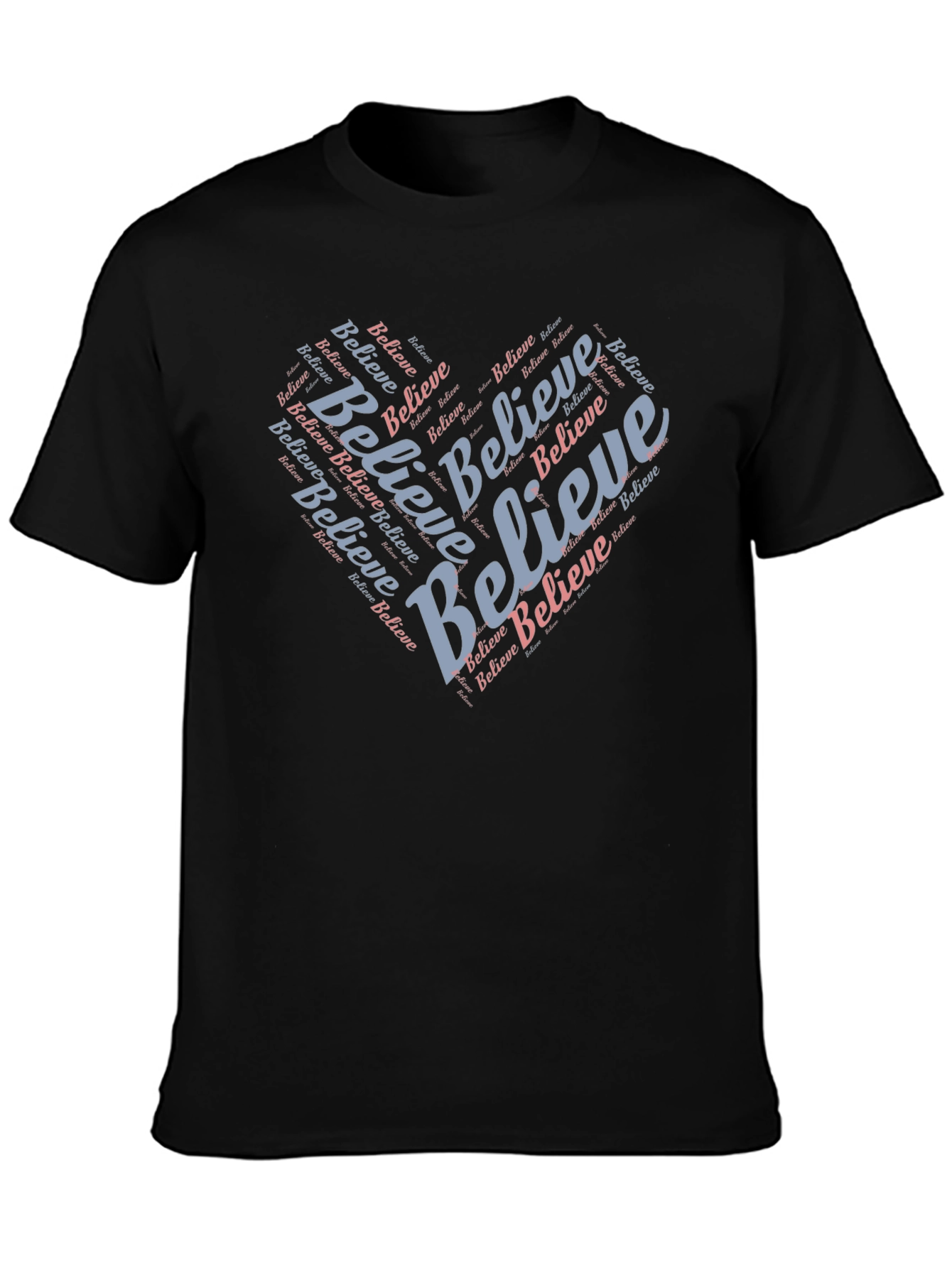 Black Believe Heart Graphic Tee - Black view 3