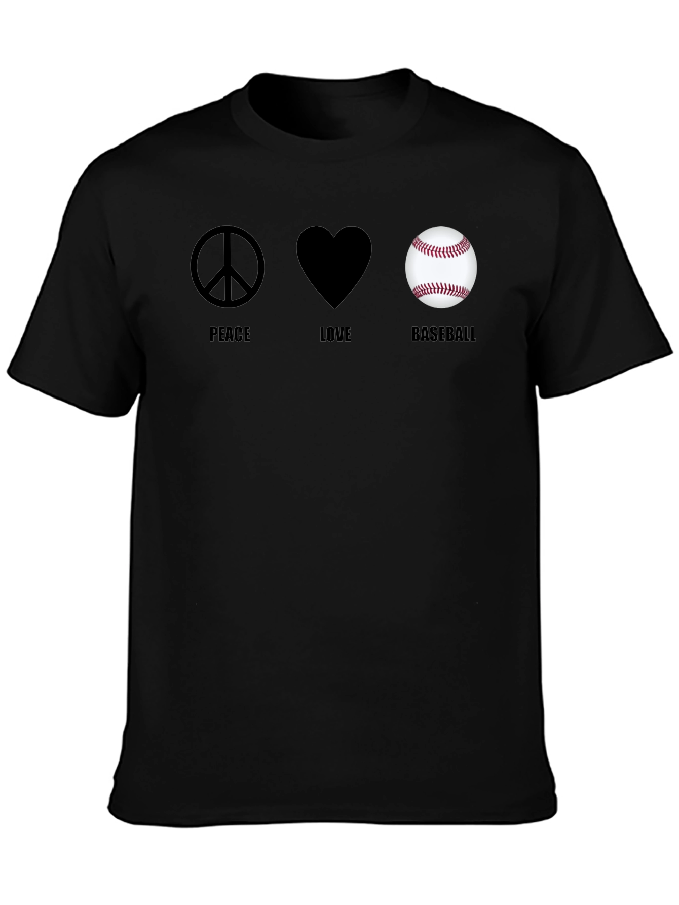Peace Love Baseball Graphic T-Shirt - 3