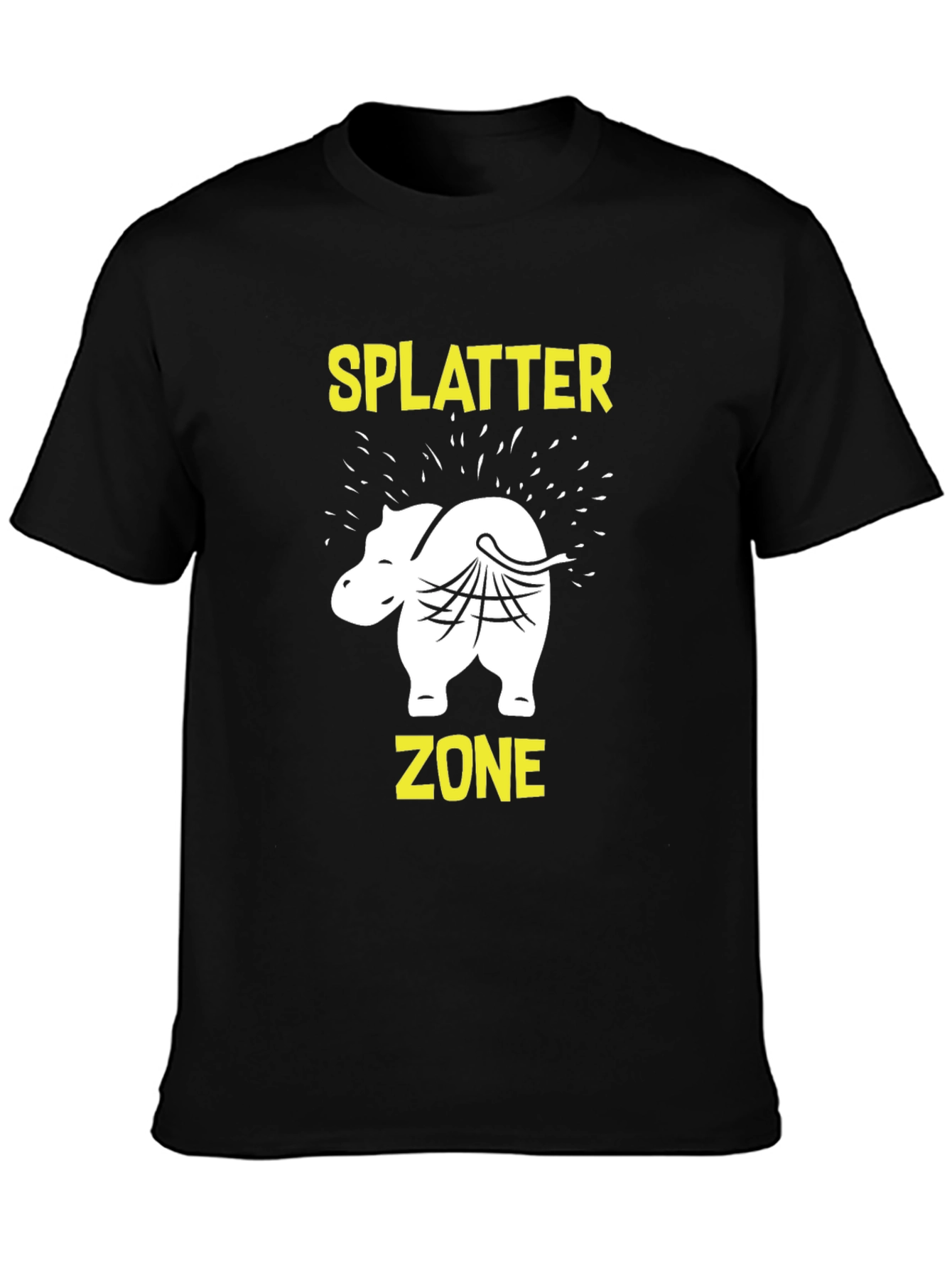 Black Splatter Zone T-Shirt - Funny Animal Graphic Tee view 3