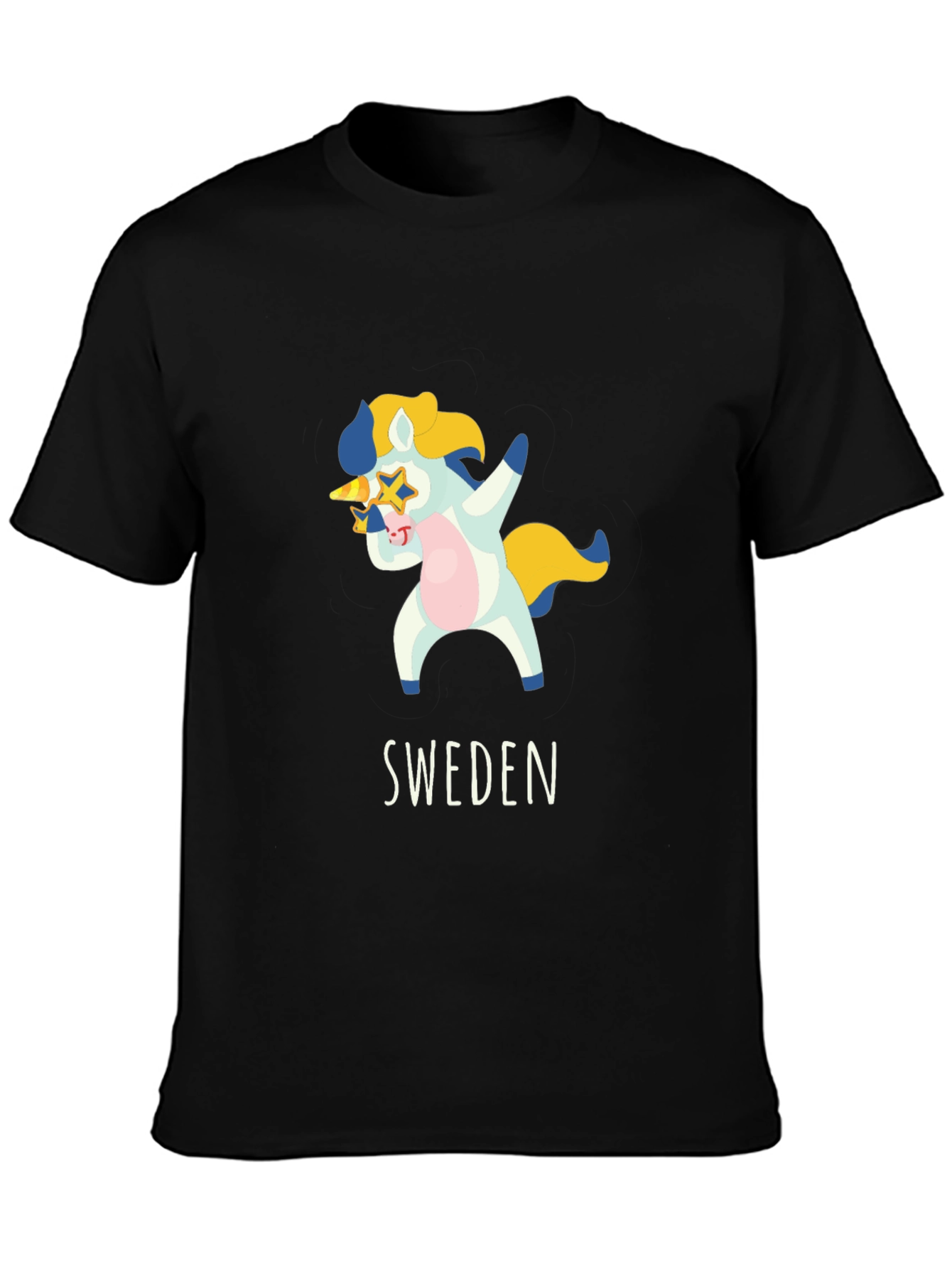 Black Sweden Dab Unicorn T-Shirt - Black Cotton Tee view 3