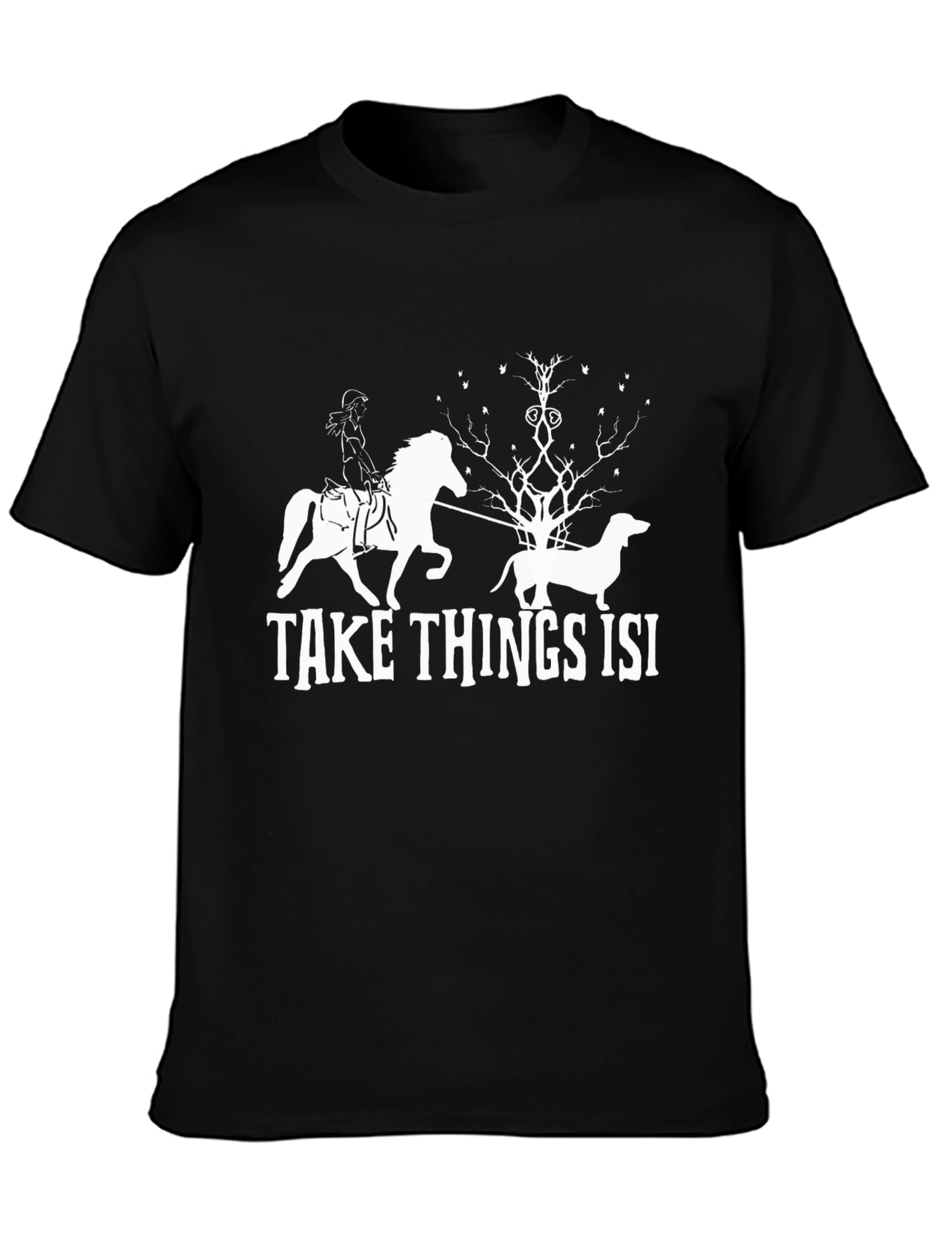 Black Take Things Isi Tee - Novelty Graphic T-Shirt view 3