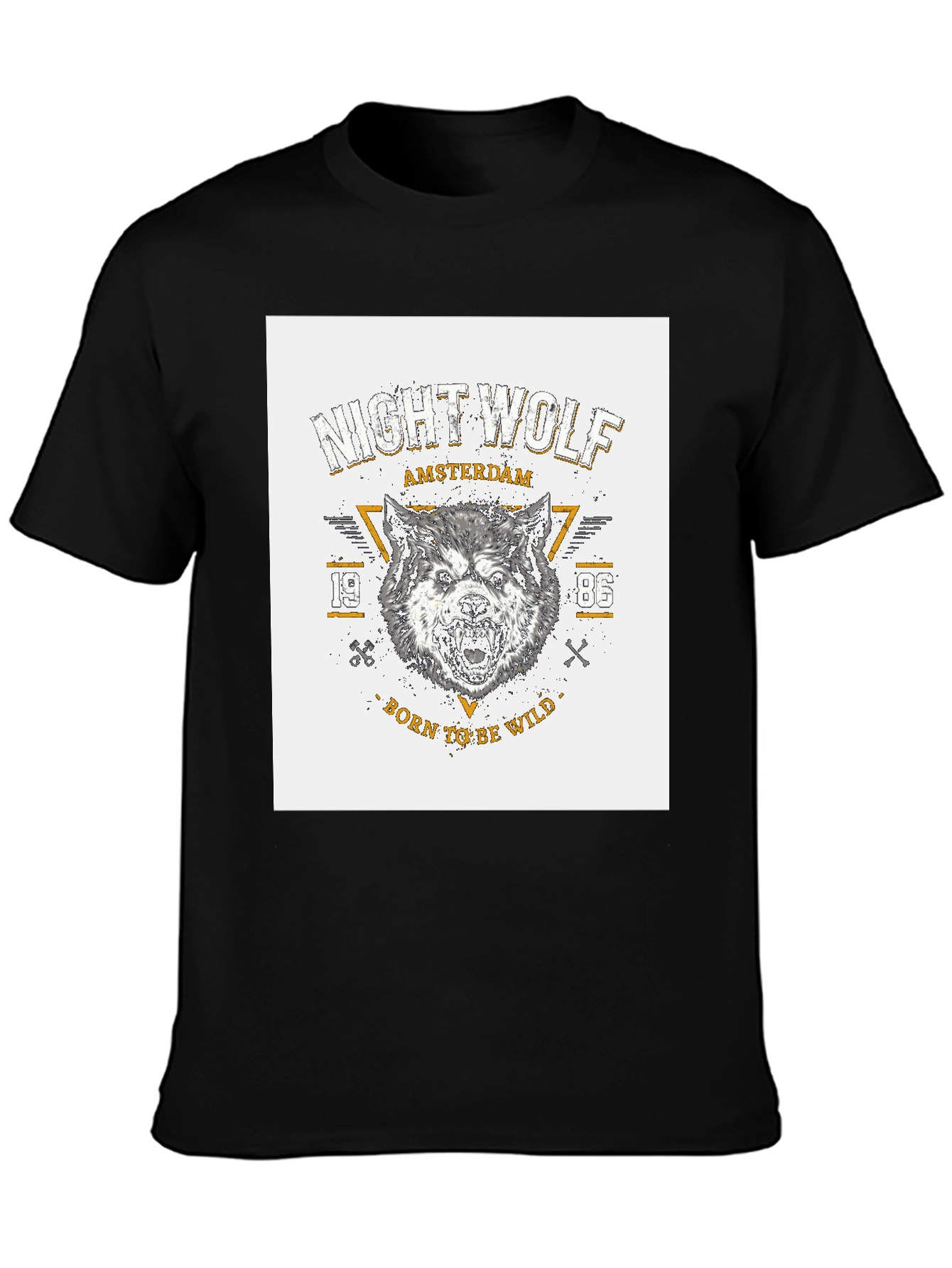 Black Night Wolf Amsterdam Graphic T-Shirt - Born to be Wild view 3