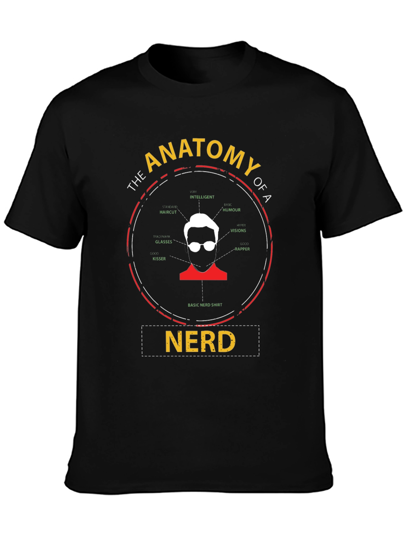 Black Anatomy of a Nerd T-Shirt - Geek Humor Apparel view 3