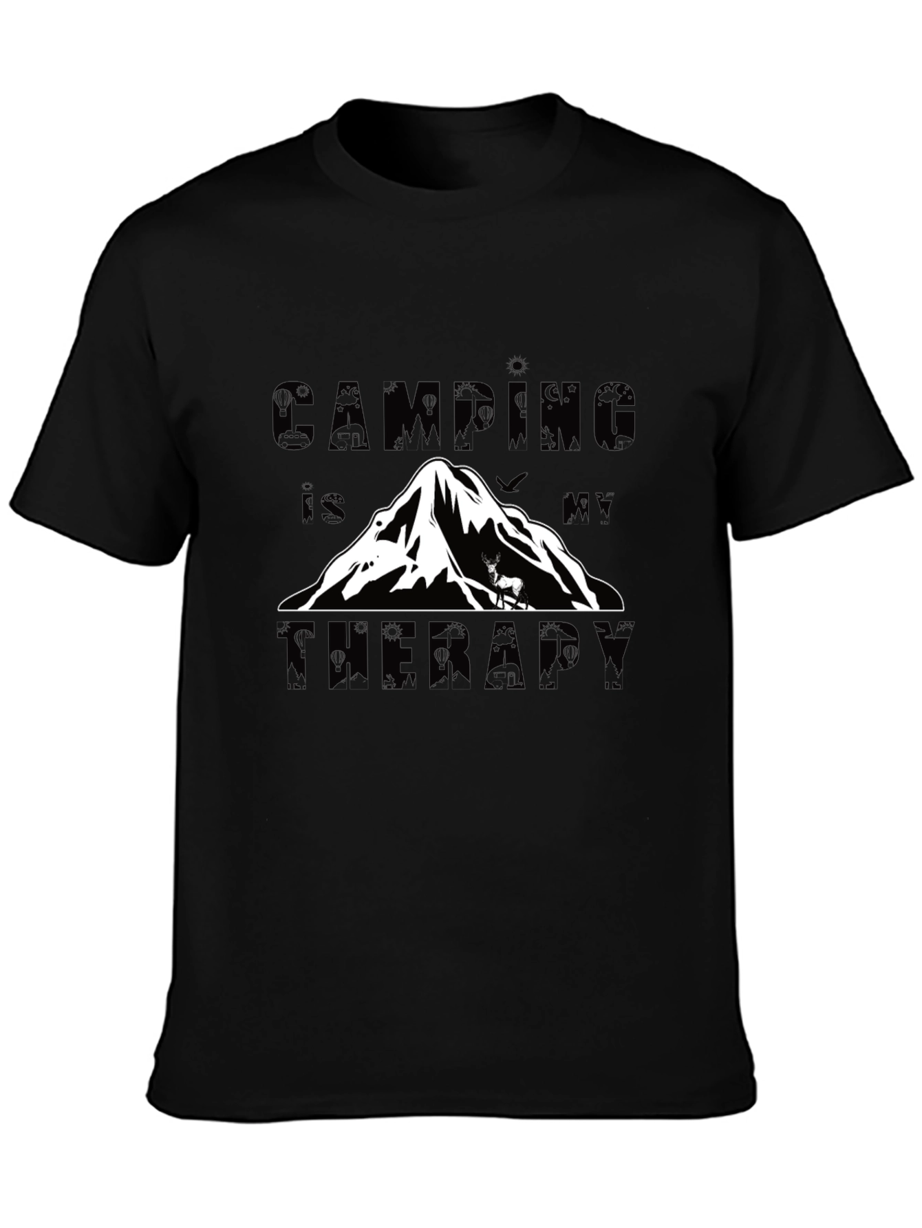 Black Camping is my Therapy T-Shirt view 3