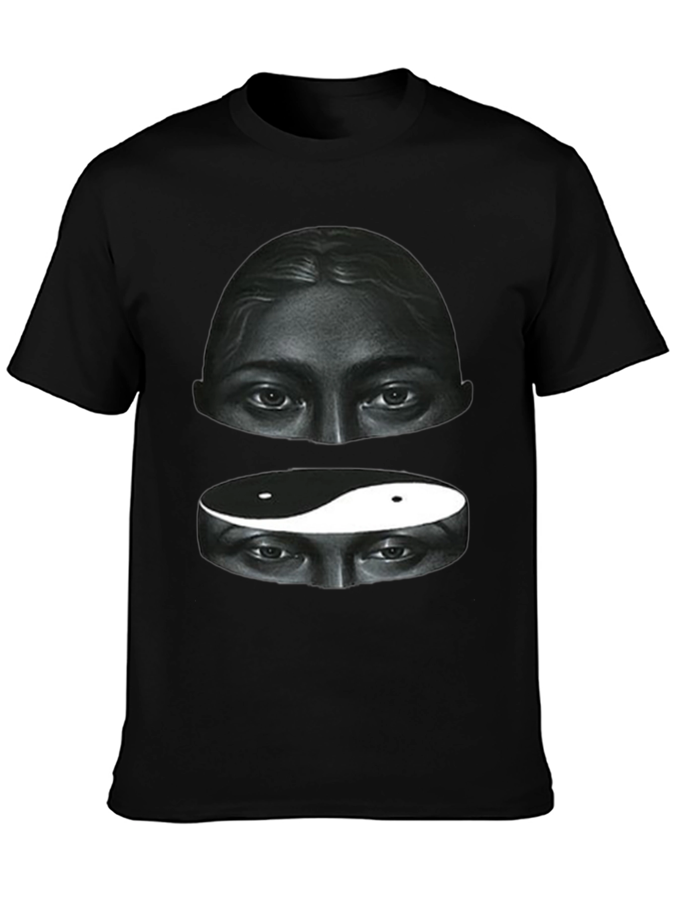 Black Yin Yang Eyes Graphic Tee - Soft Cotton Blend view 3