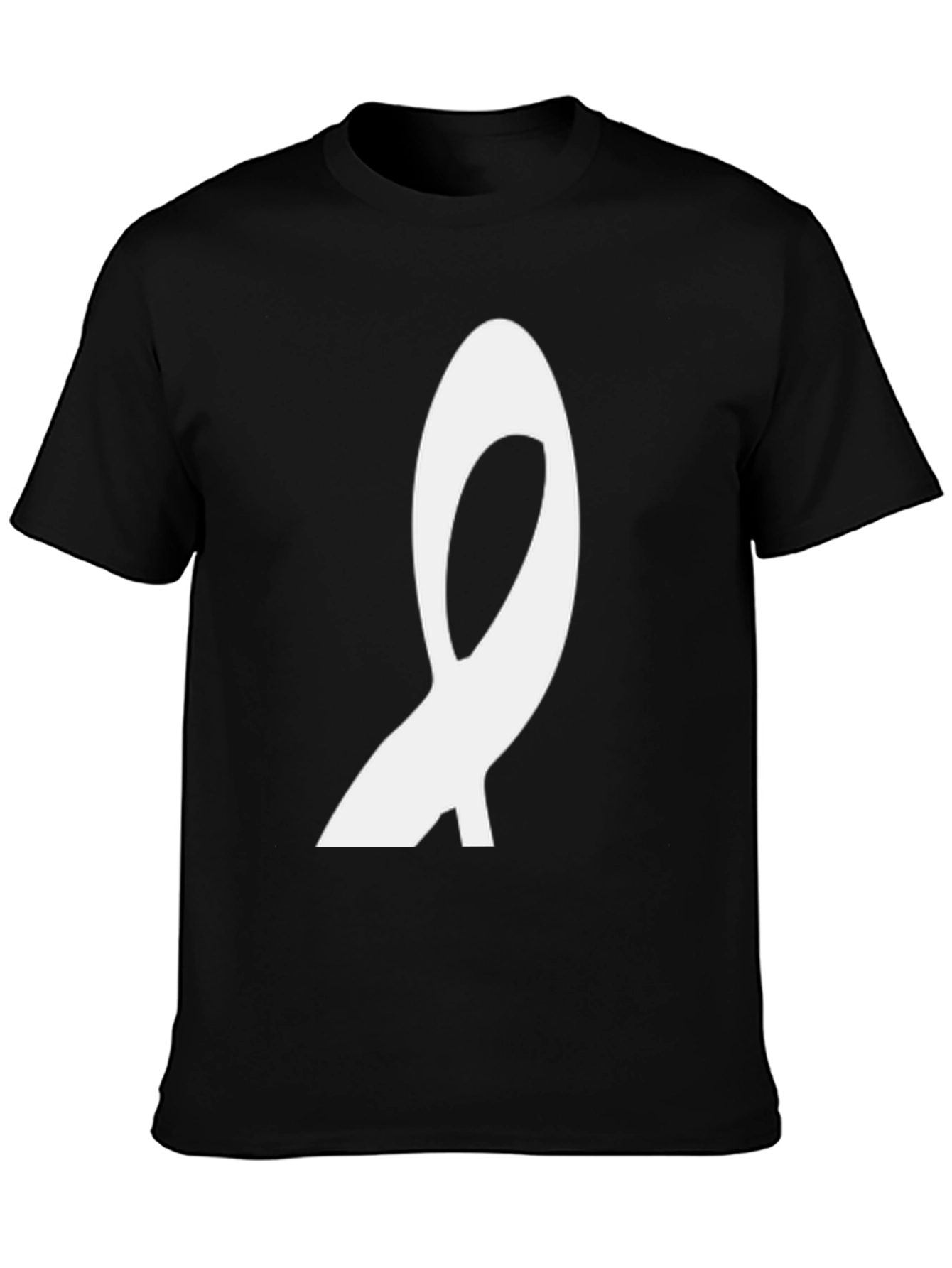 Black Abstract Symbol Graphic Tee - Modern Casual Wear view 3