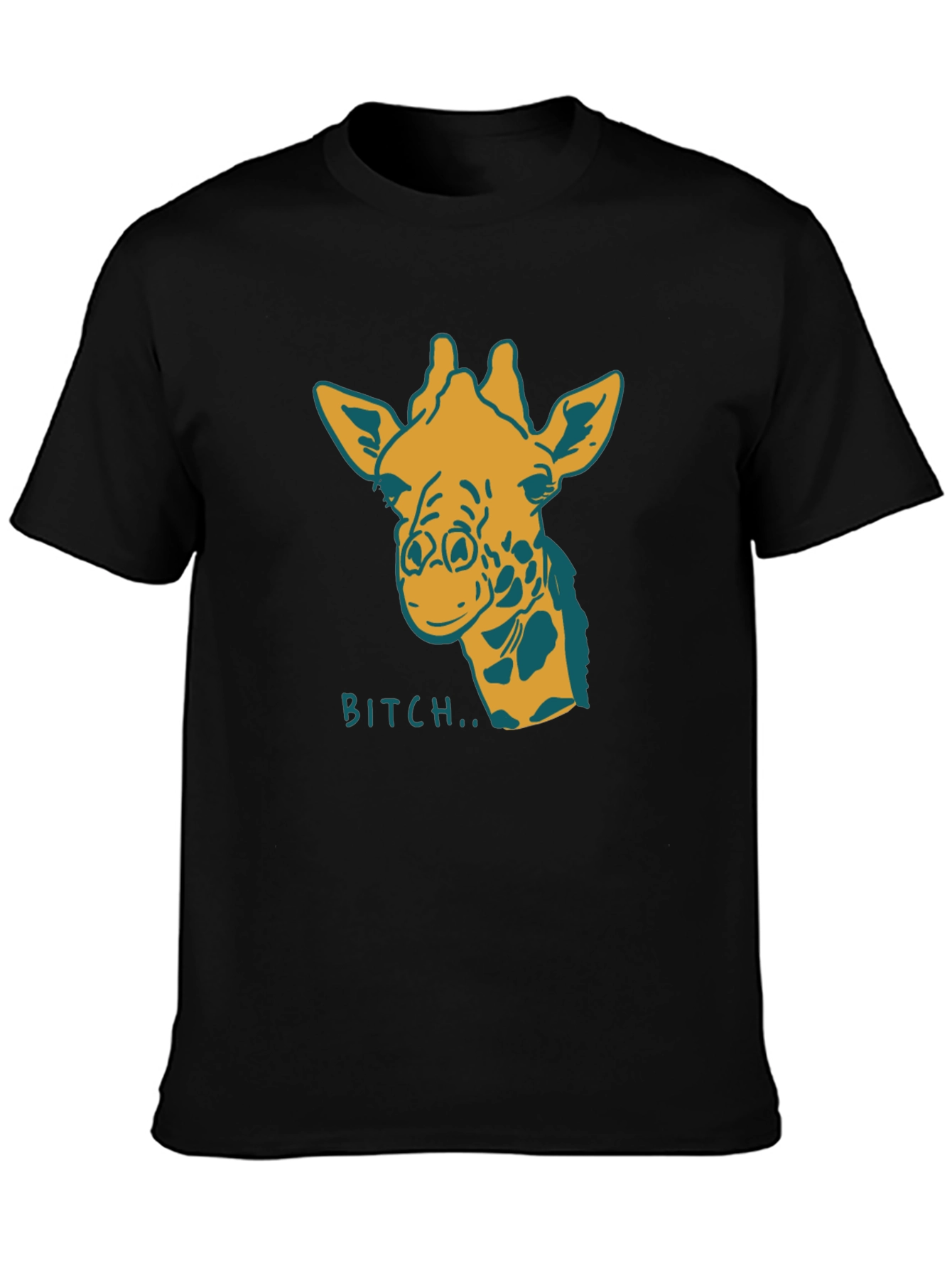 Black Giraffe Bitch T-Shirt Funny Graphic Tee Novelty Humor view 3