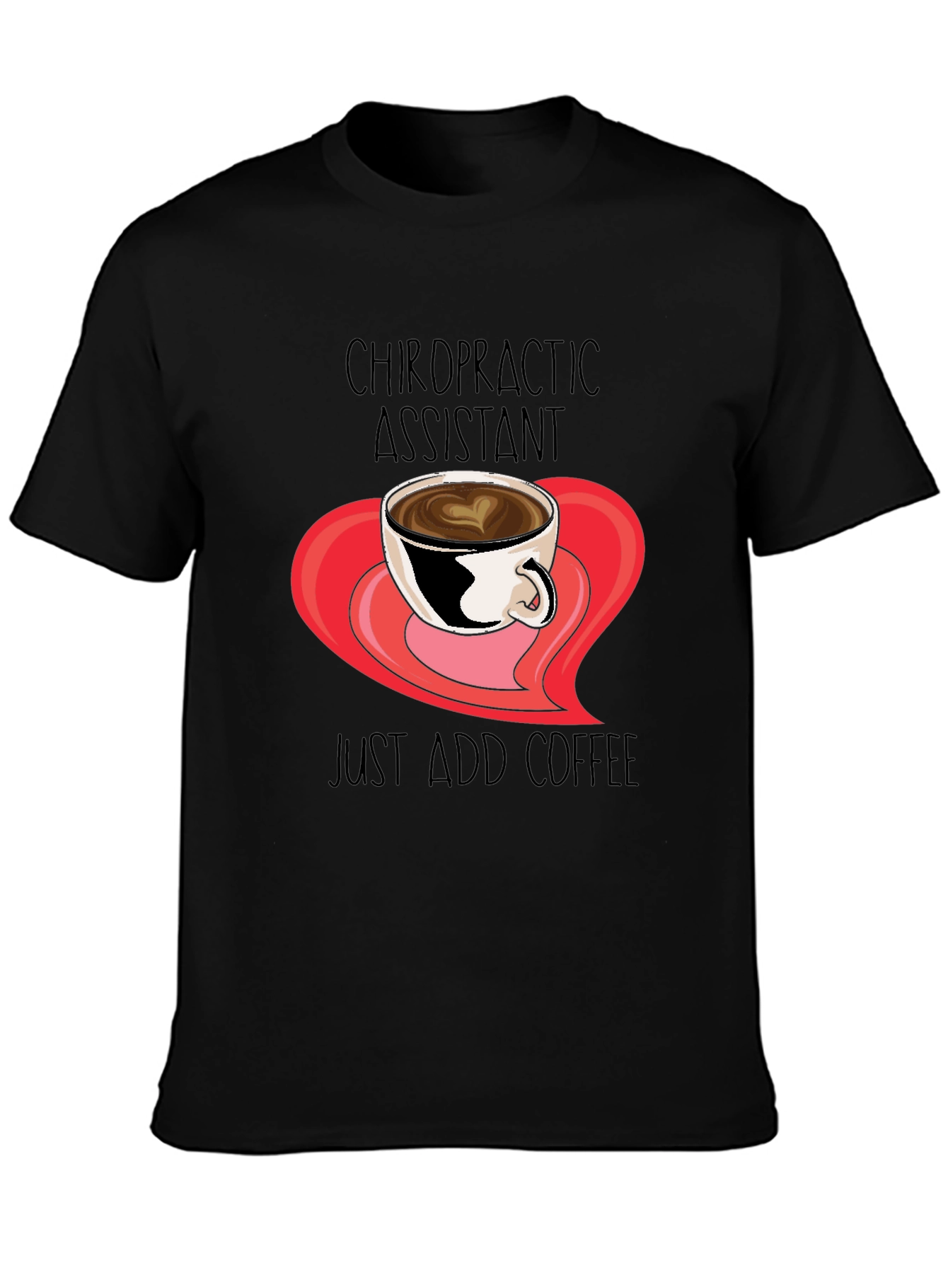 Black Chiropractic Assistant Coffee T-Shirt view 3