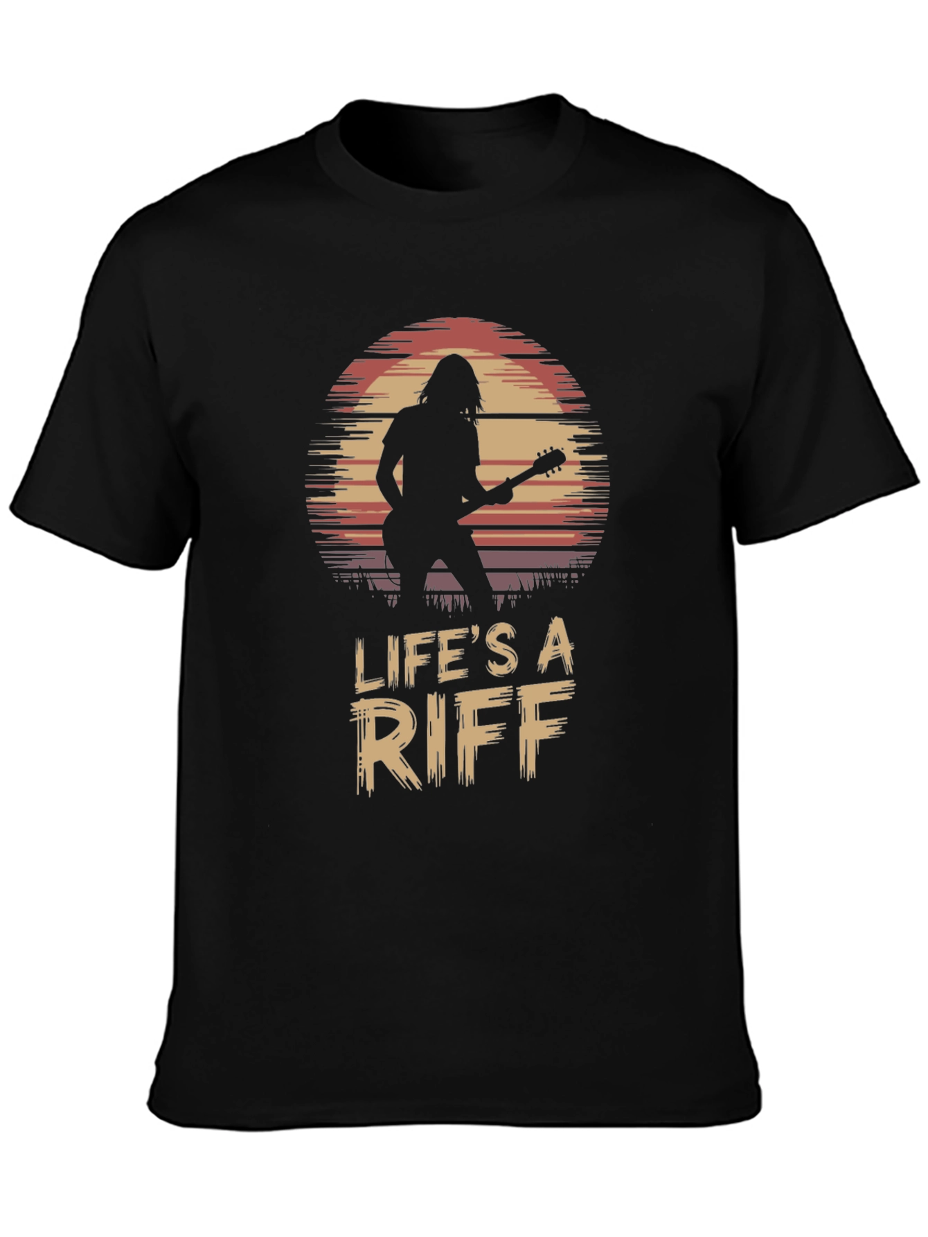 Black Life's A Riff Guitar Player Tee view 3