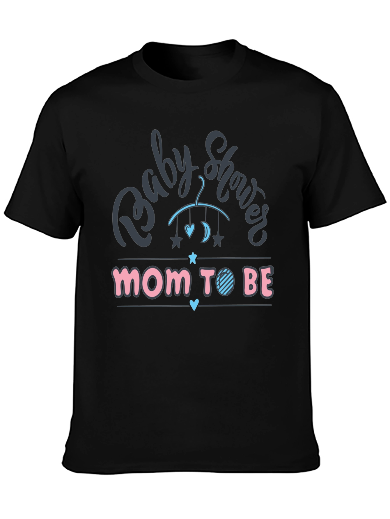 Black Baby Shower Mom-to-Be T-Shirt - New Parent Gift view 3
