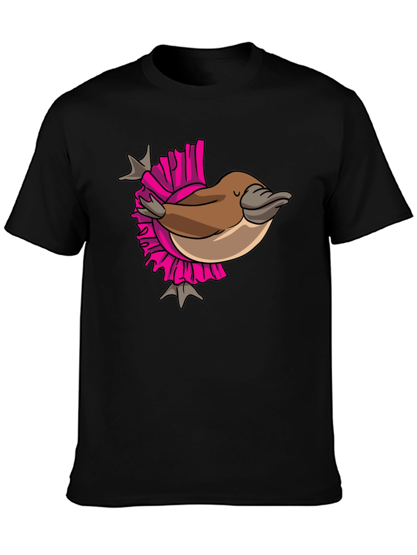 Black Funny Platypus T-Shirt - Quirky Cartoon Design view 3