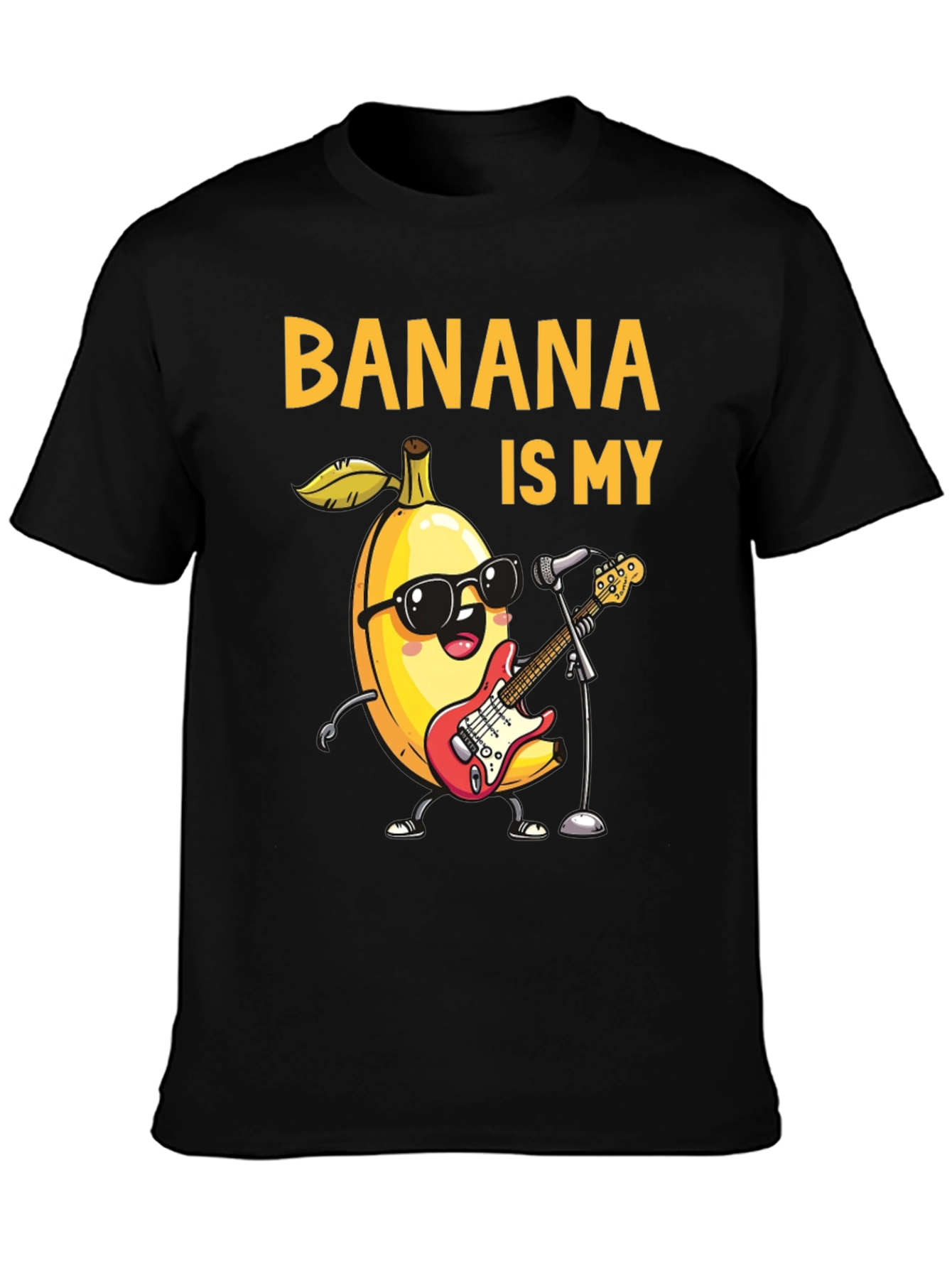 Black Banana is My Jam Funny Music T-Shirt view 3