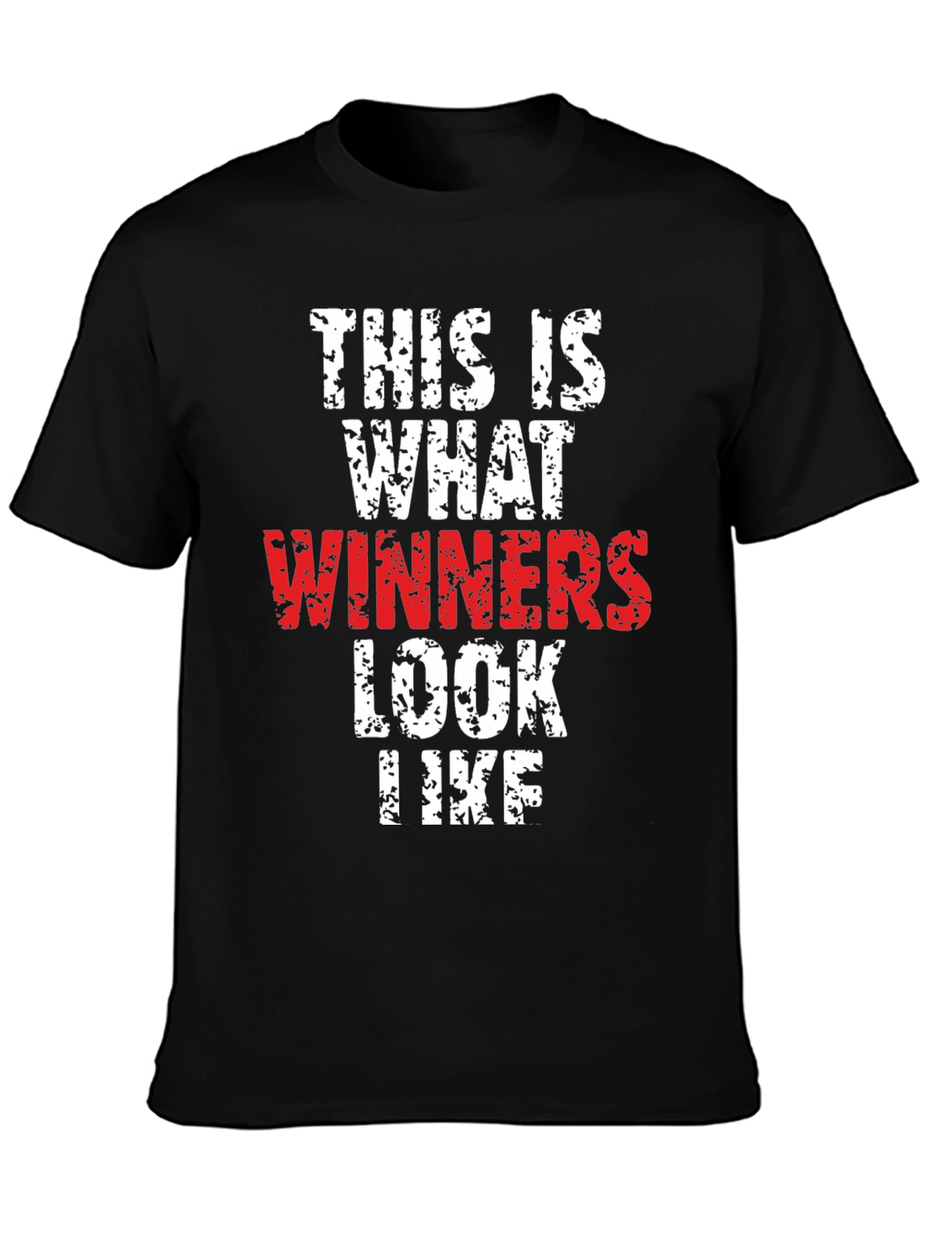 Black Winners T-Shirt - Motivational Black Tee view 3
