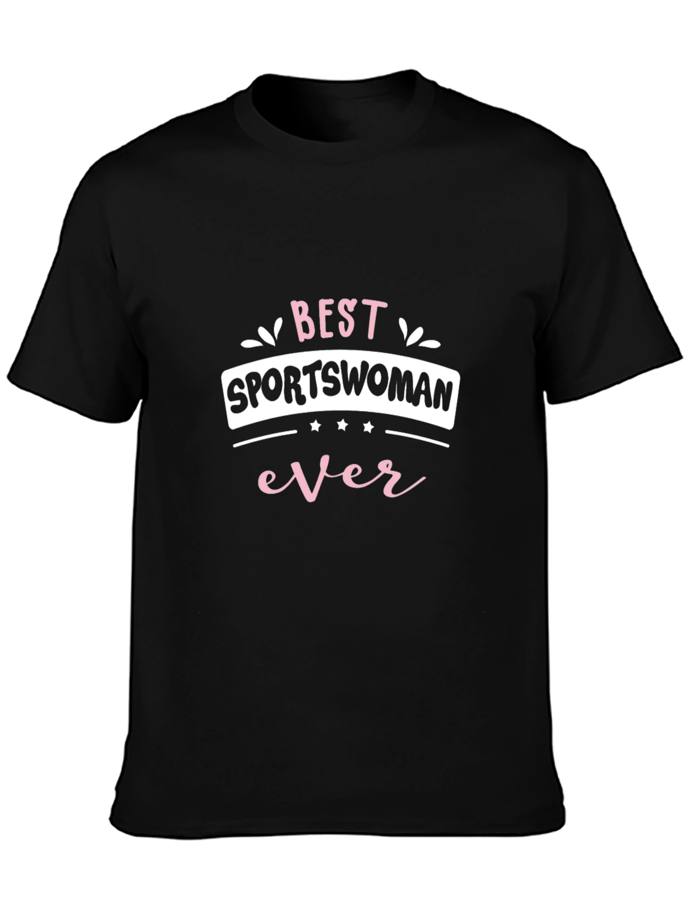 Black Best Sportswoman Ever T-Shirt - Black view 3