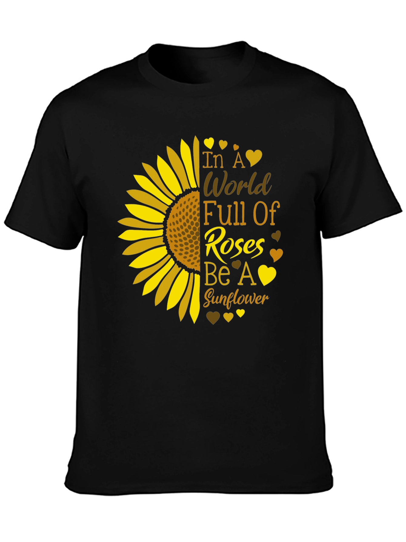 Black Sunflower Graphic Tee - Be a Sunflower! view 3