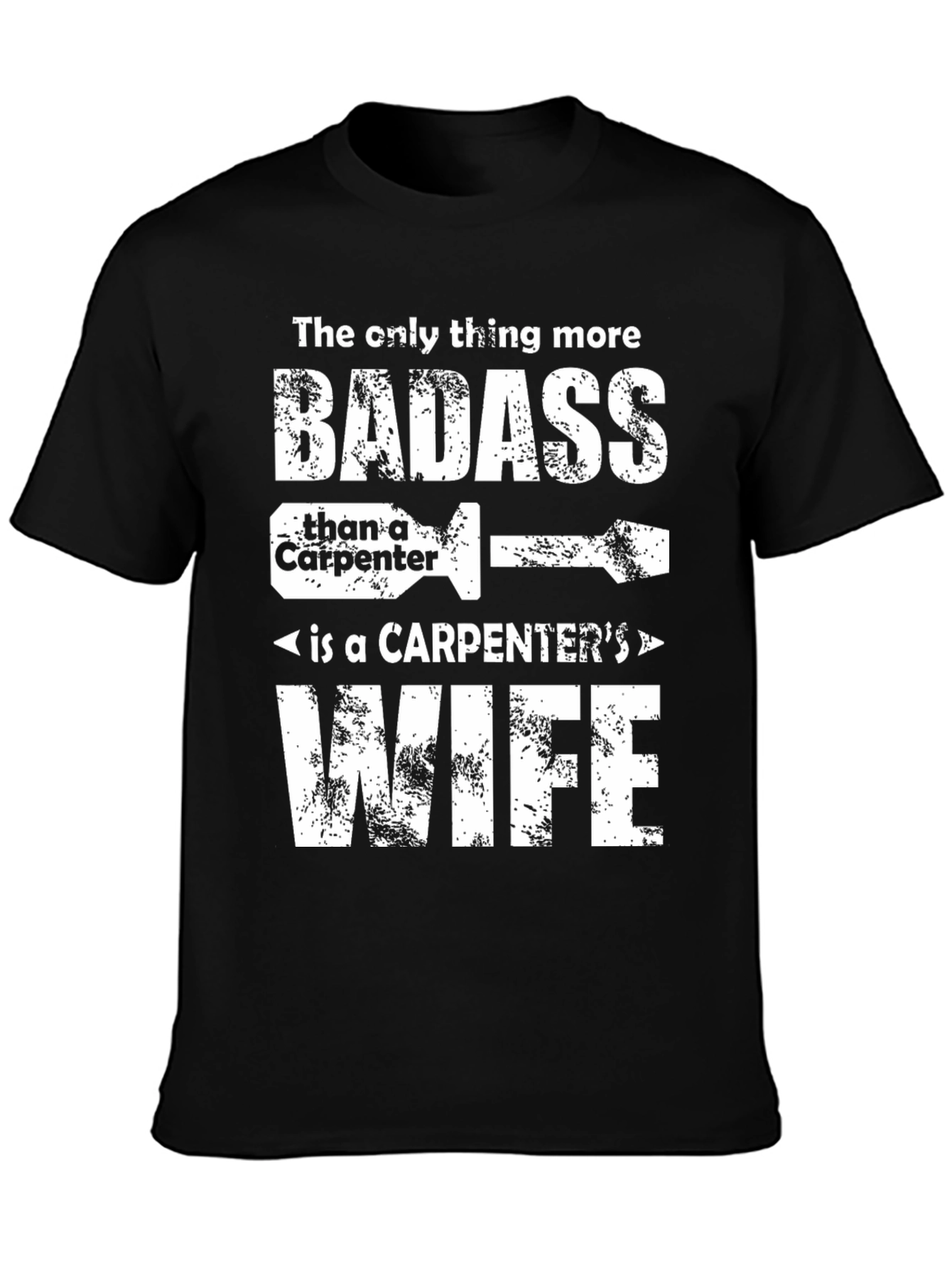 Black Carpenter's Wife Badass Graphic T-Shirt - Black view 3