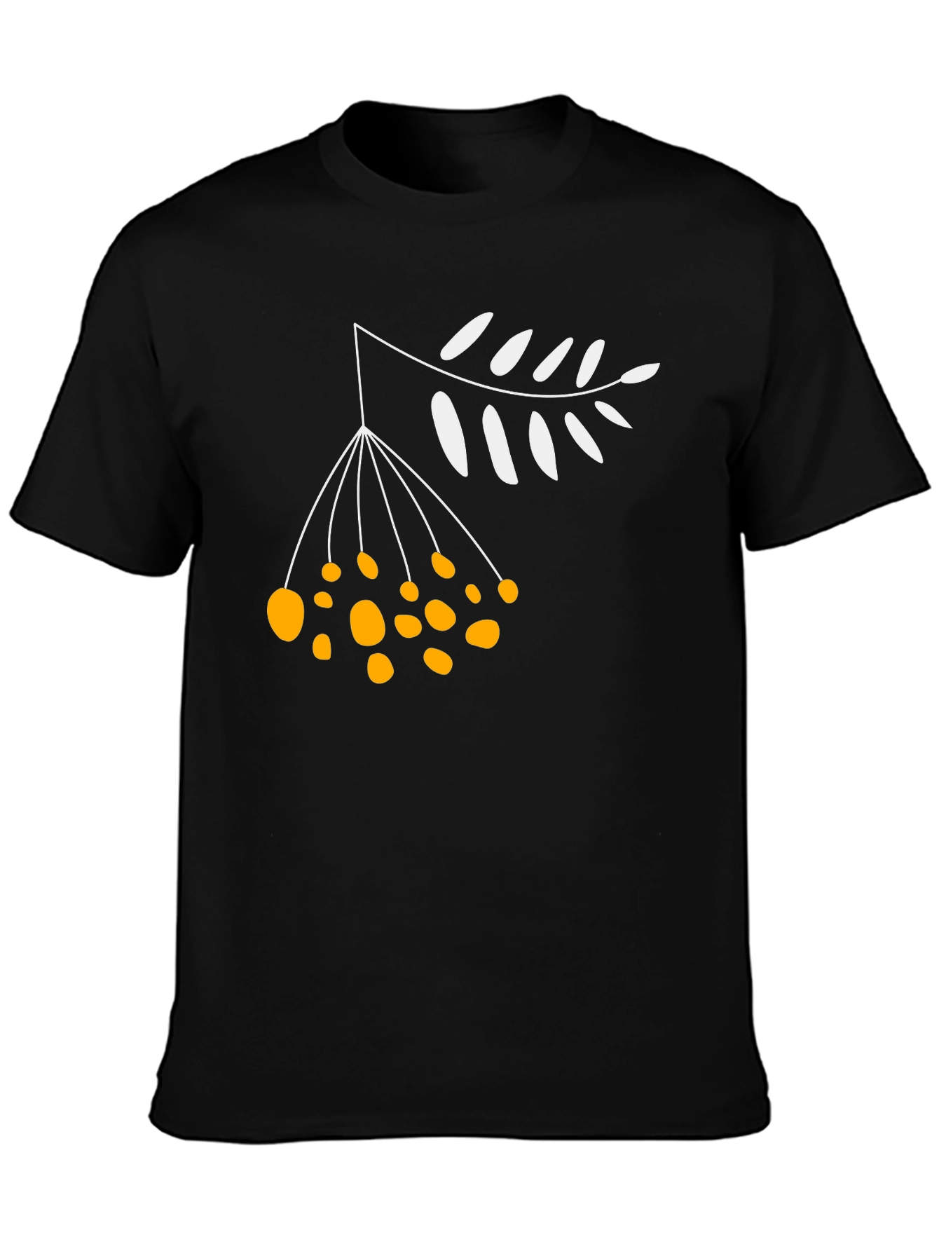 Black Modern Plant Design Black T-Shirt view 3