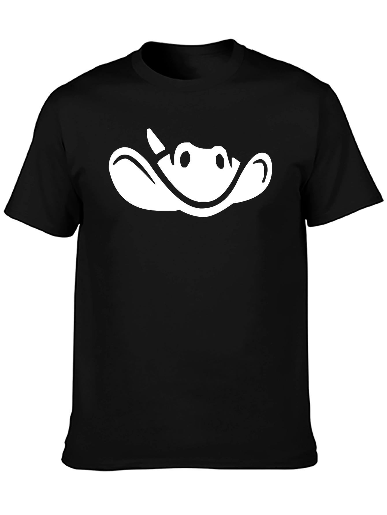 Black Funny Cartoon Face Graphic T-Shirt - Black view 3