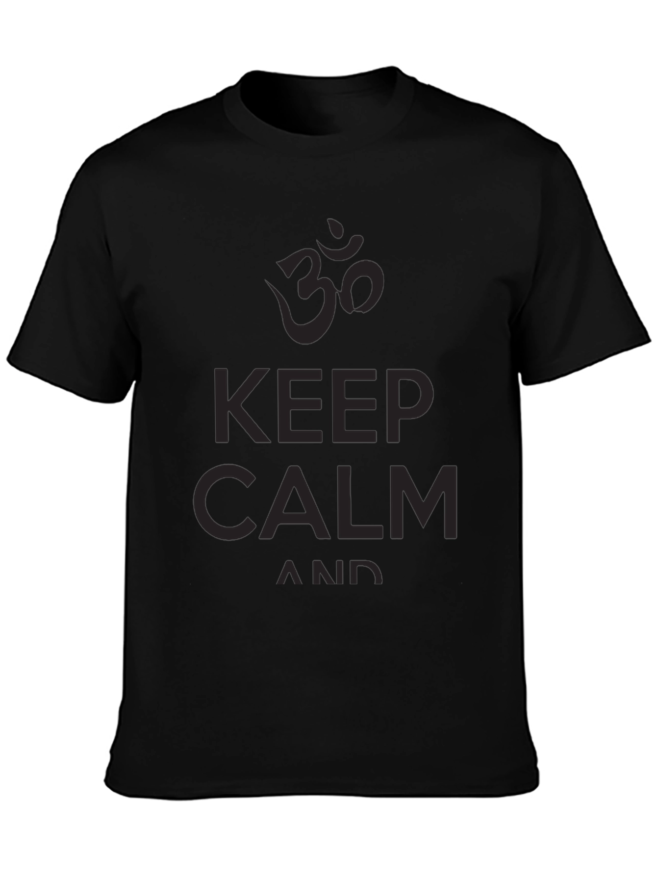 Black Keep Calm Om Graphic T-Shirt - Men's Black Tee view 3