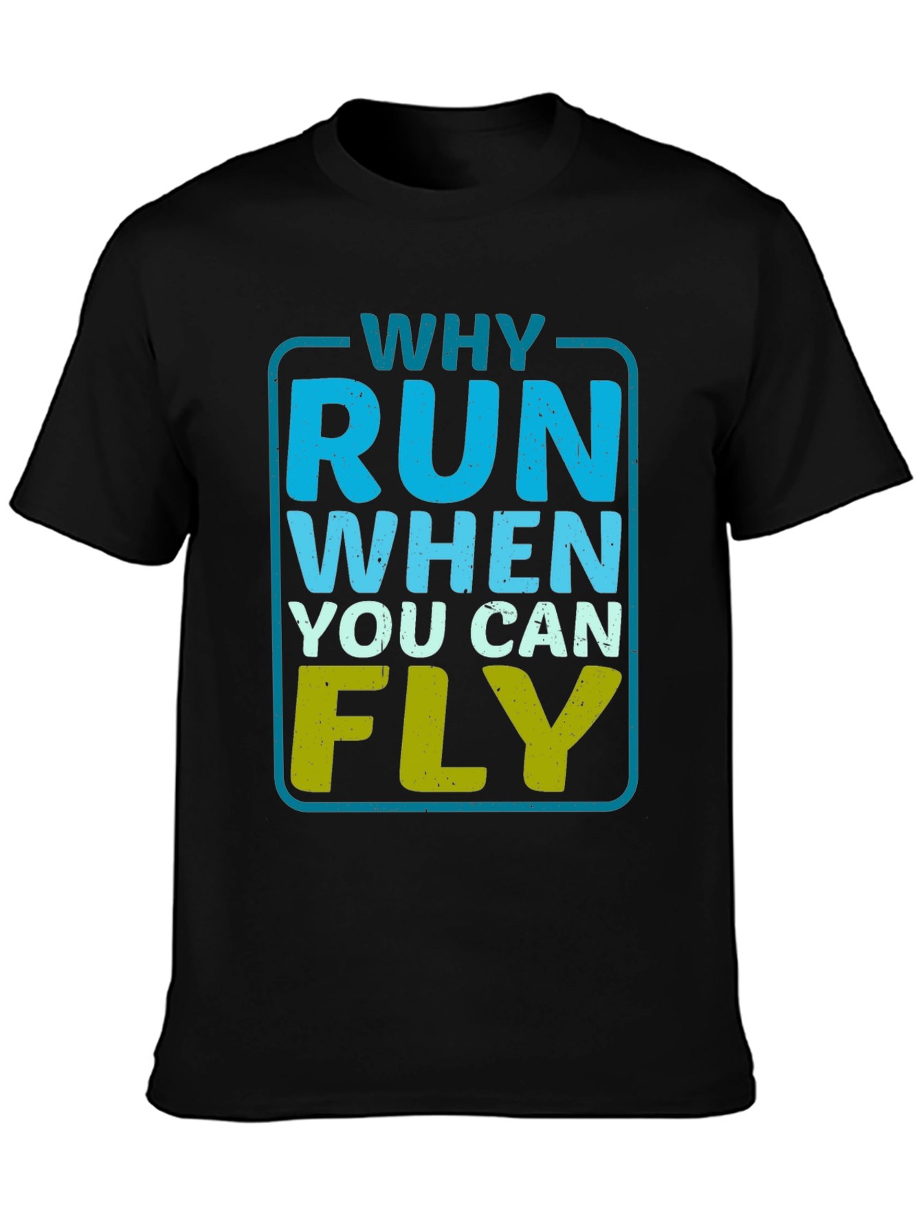 Black Why Run When You Can Fly Graphic Tee -  Black T-Shirt view 3
