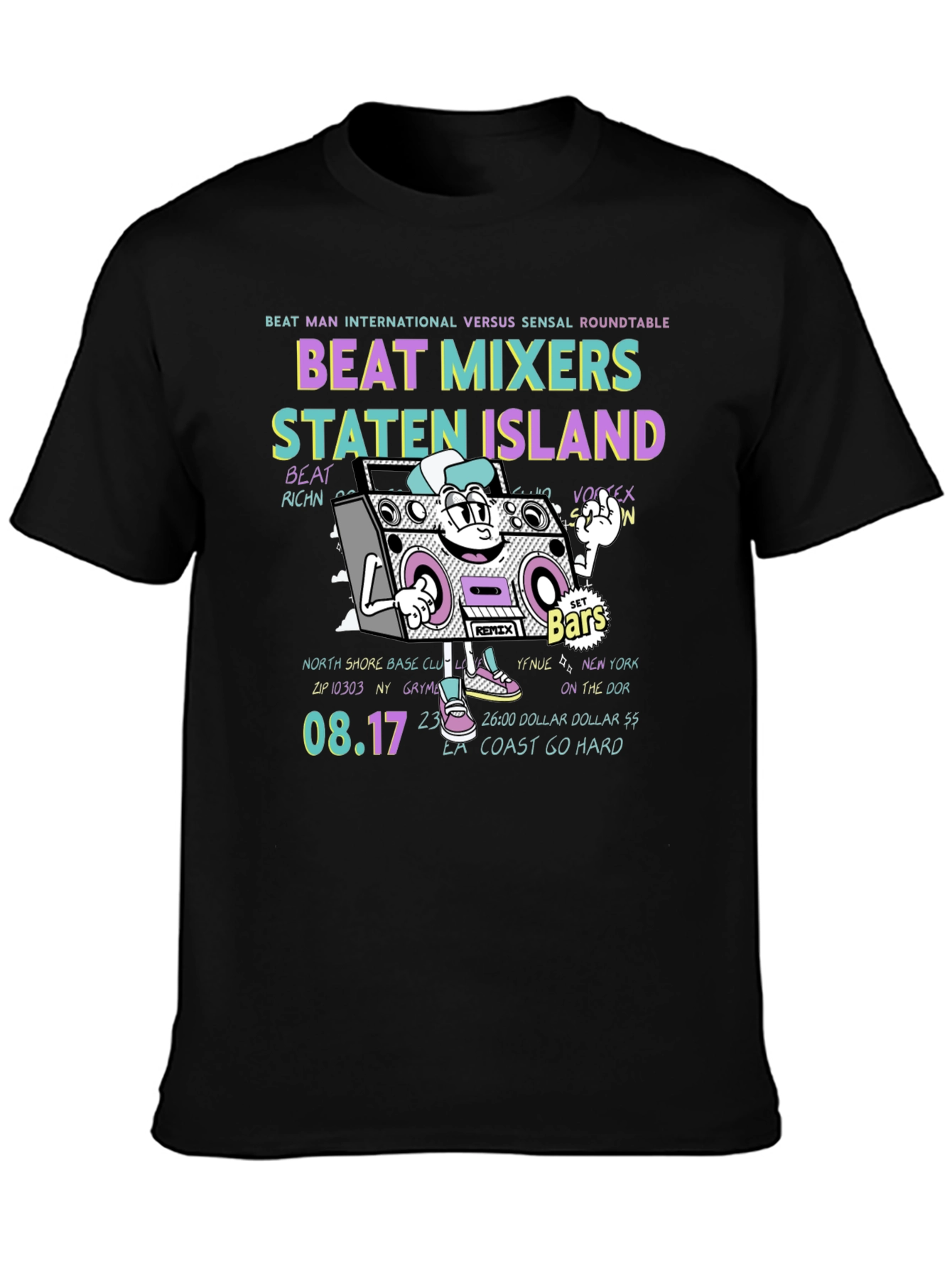 Black Beat Mixers Staten Island T-Shirt view 3