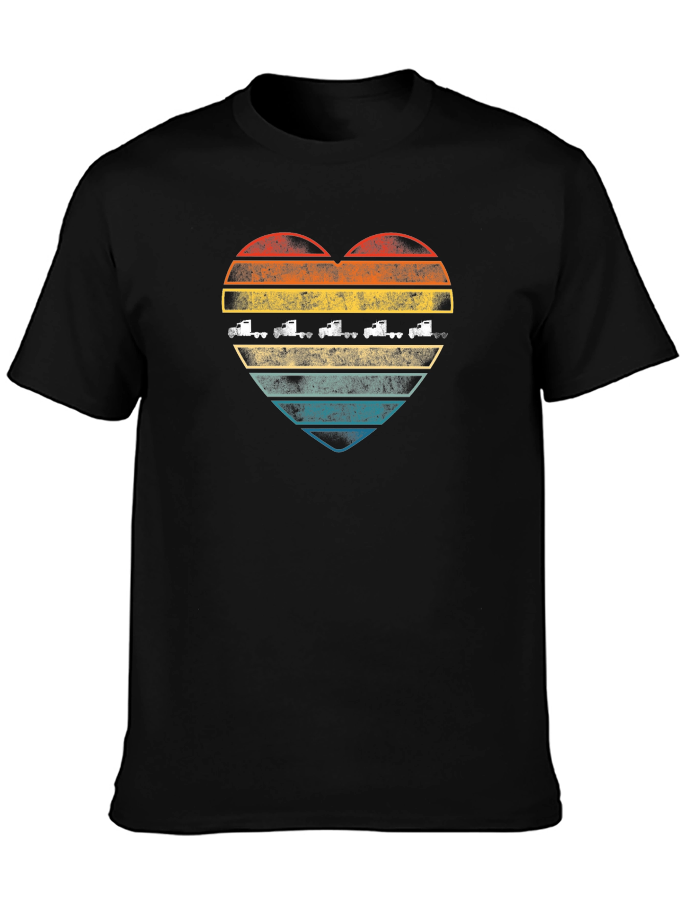 Black Vintage Truck Heart T-Shirt - Road Trip Ready! view 3