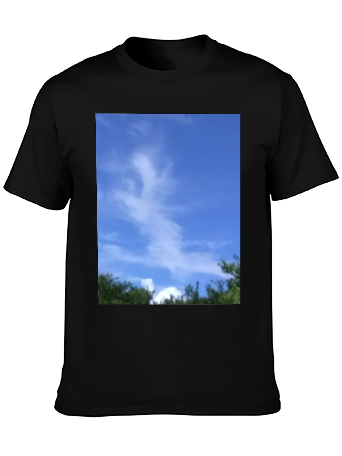 Black Sky Cloud Nature Graphic Tee - Black Unisex T-Shirt view 3