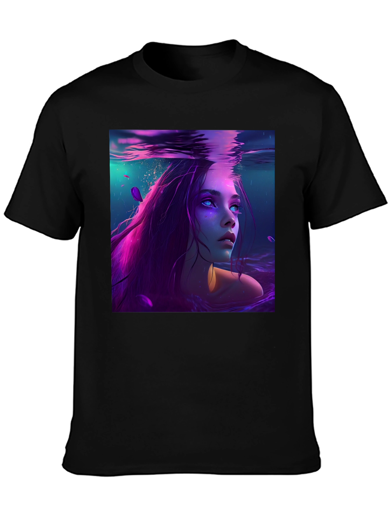 Black Mystic Mermaid Black T-Shirt view 3