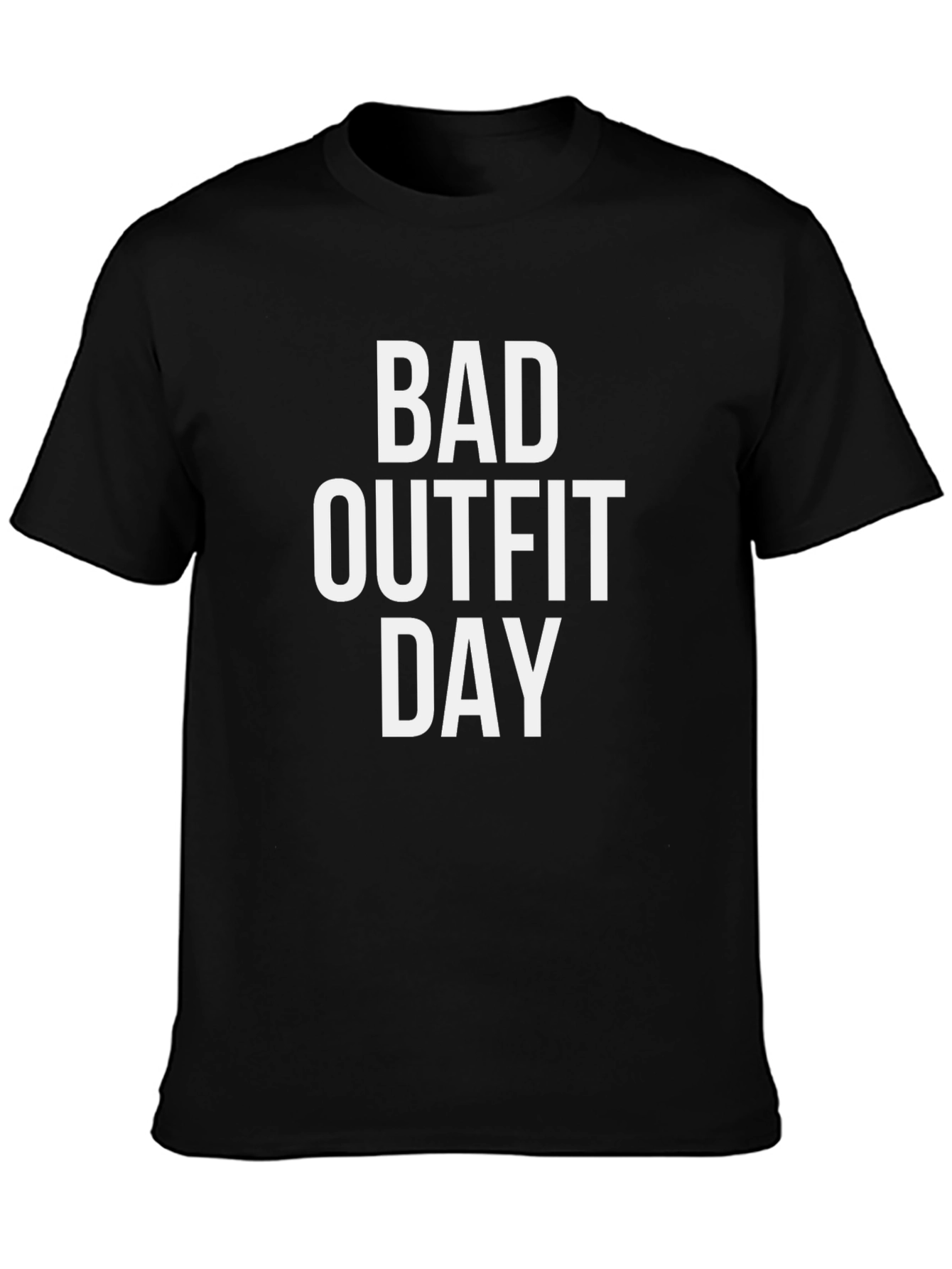 Black Bad Outfit Day Funny Graphic T-Shirt view 3