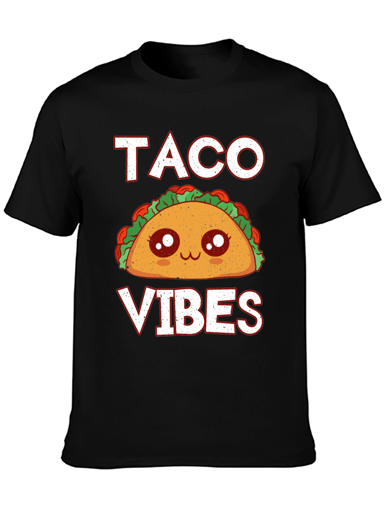 Black Taco Vibes Graphic Tee - Funny Food Shirt view 3
