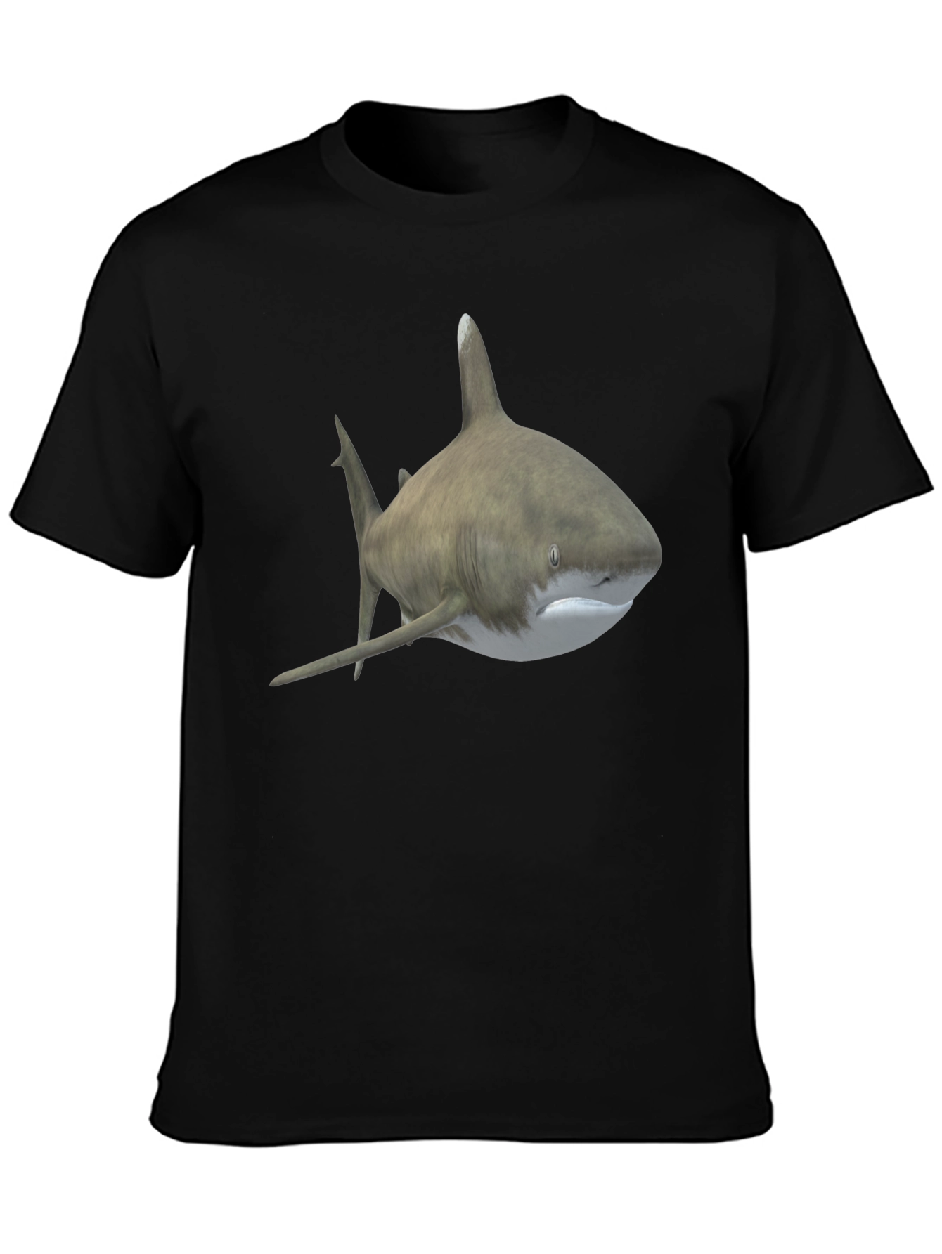 Black Shark Graphic Tee - Men's Black T-Shirt view 3