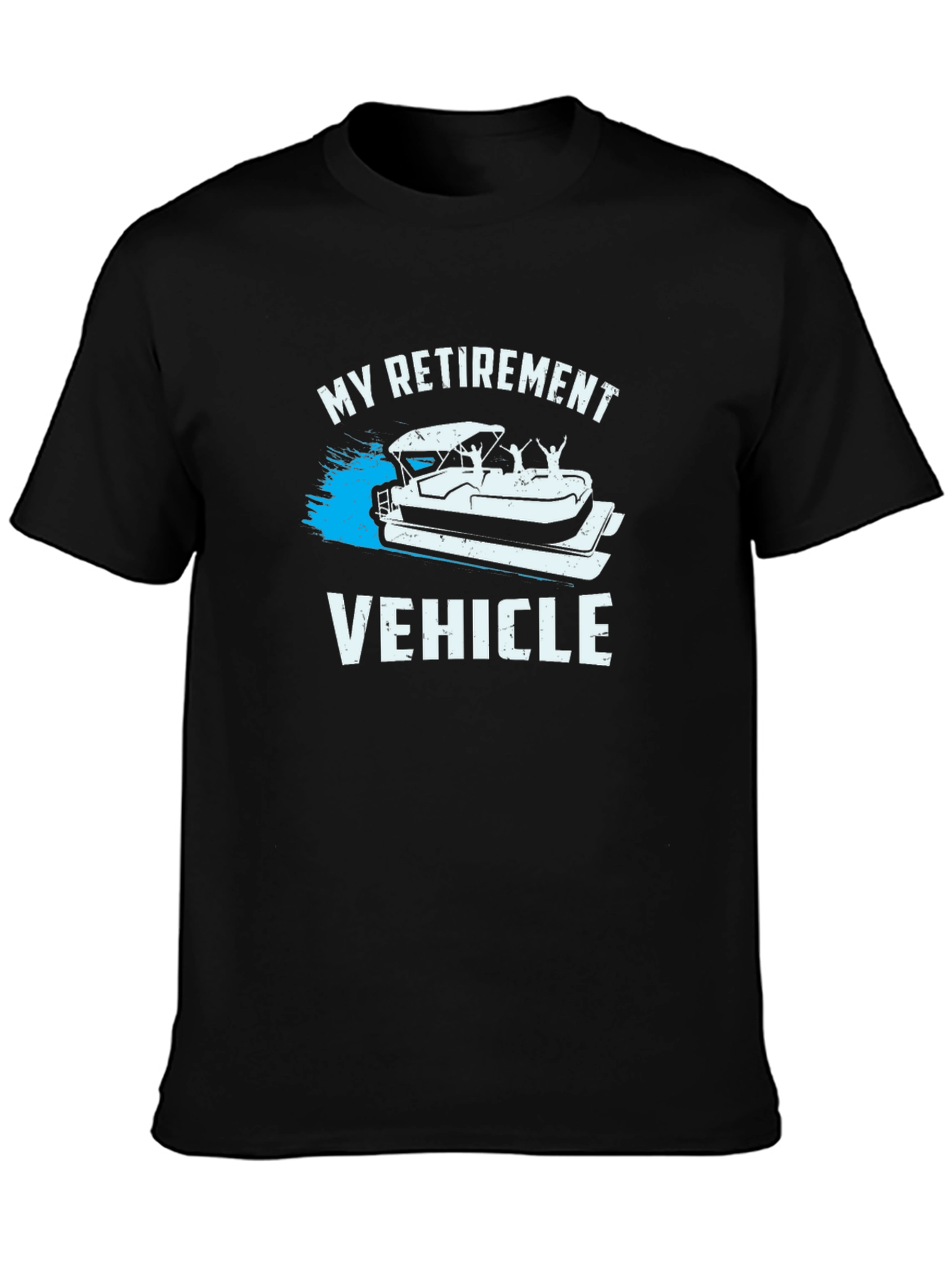 Black My Retirement Vehicle T-Shirt - Pontoon Boat Tee view 3