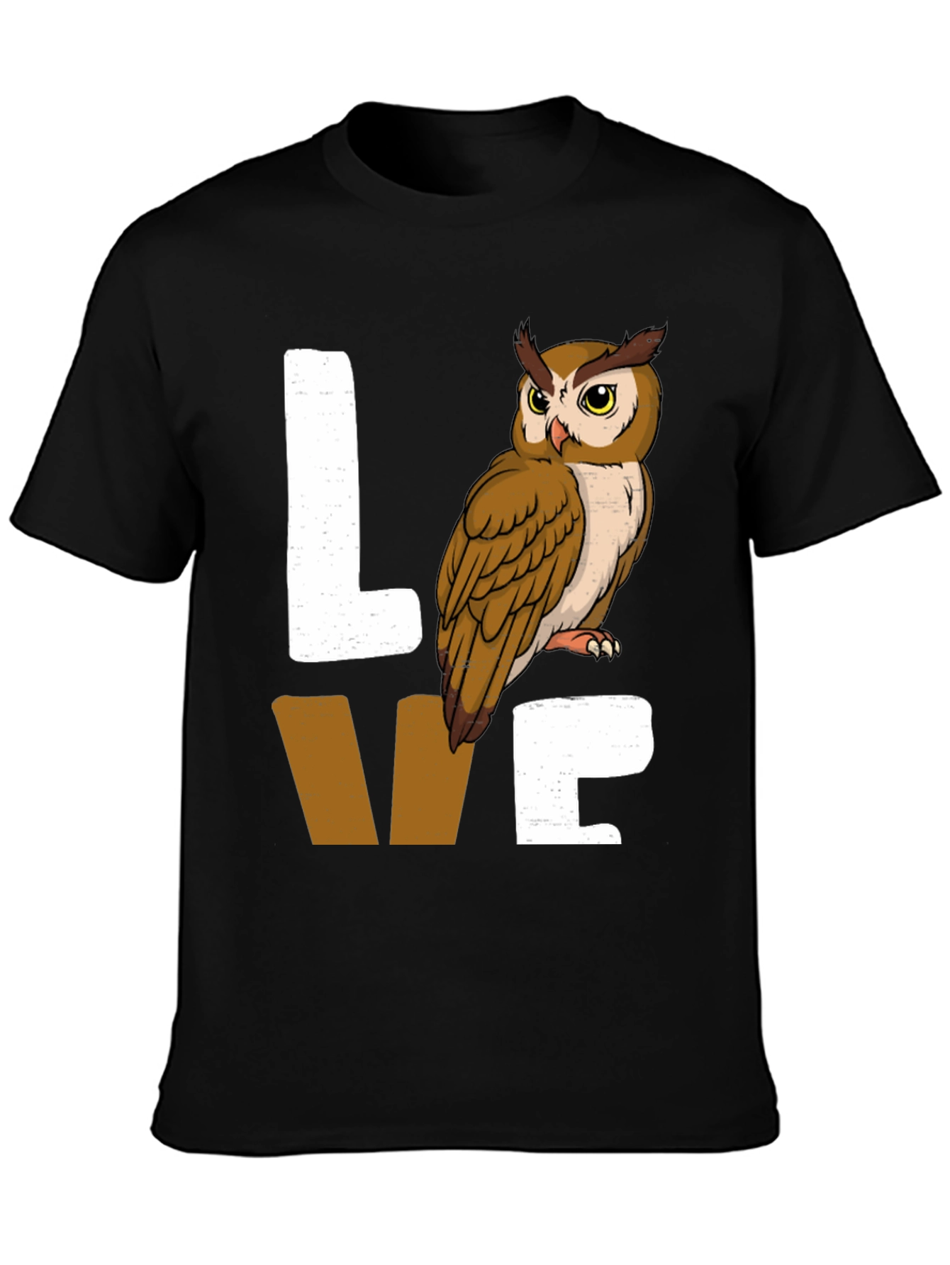 Black Owl Lover Graphic Tee - Black Cotton Blend view 3