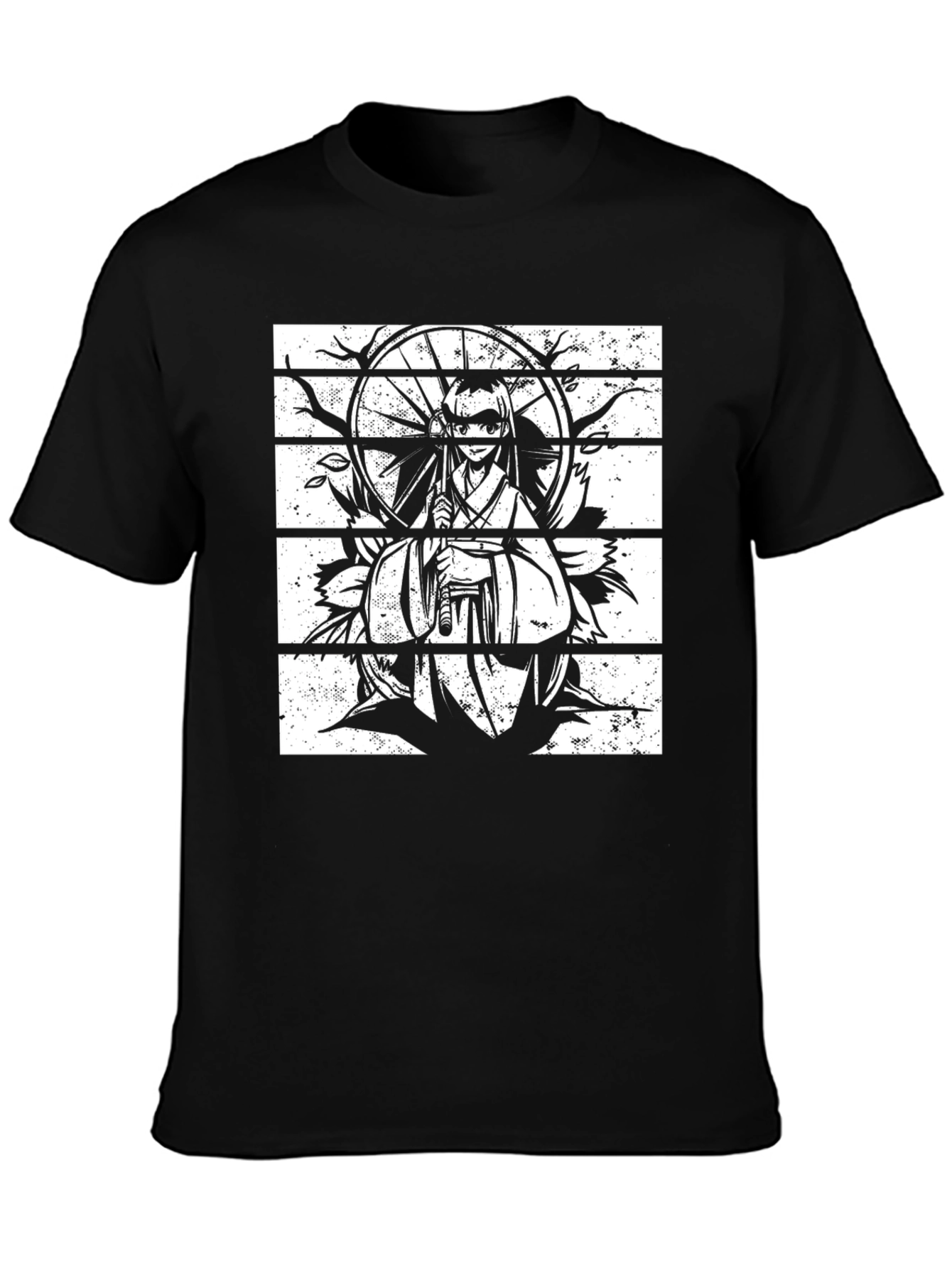 Black Anime Graphic Tee - Stylish Manga Print Shirt - 3
