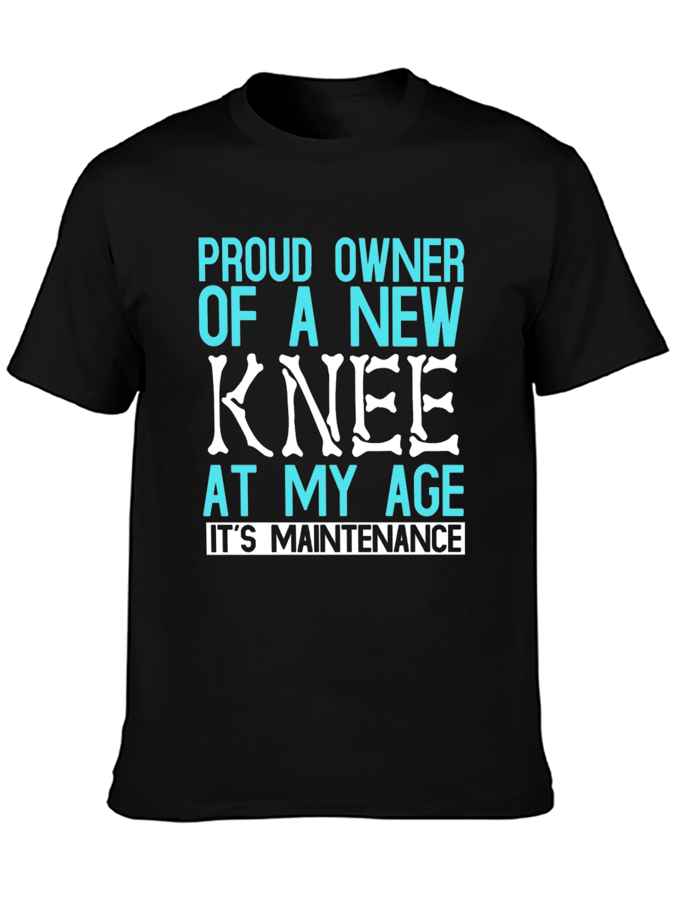 Black Proud New Knee T-Shirt - Funny Recovery Gift view 3
