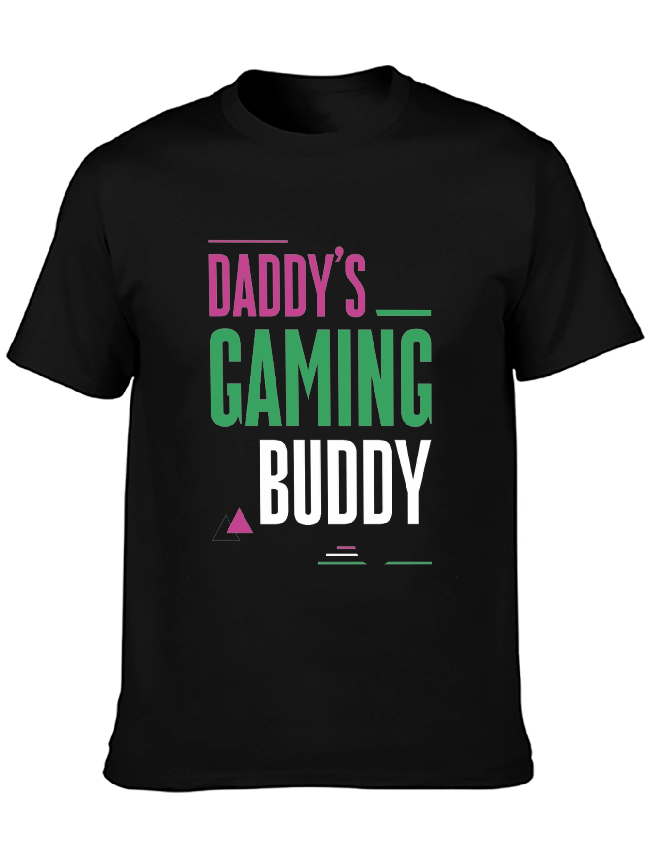 Black Daddy's Gaming Buddy Black T-Shirt view 3