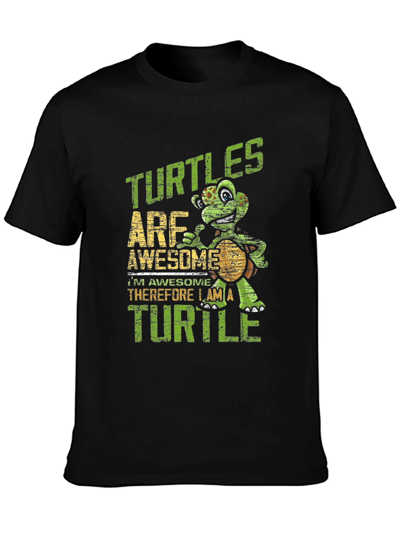 Black Turtle Awesome T-Shirt - Funny Animal Tee view 3